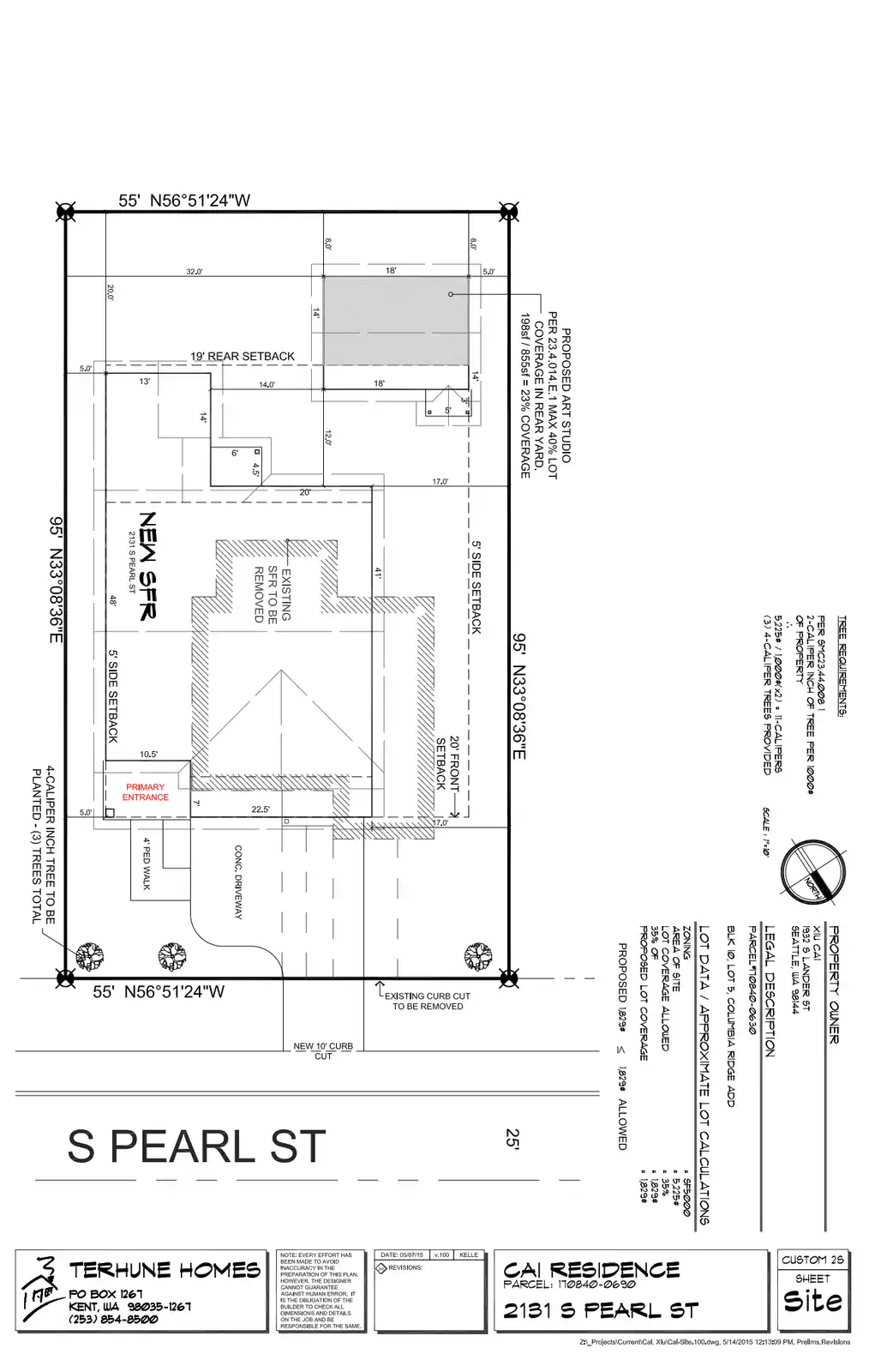 Site plan for 2131 S Pearl St