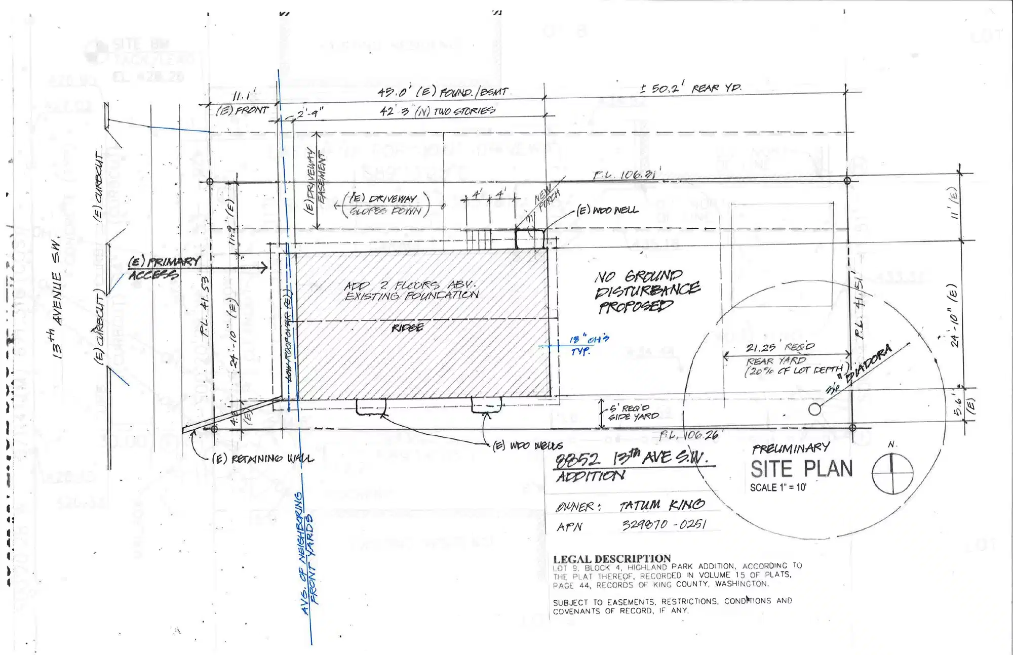 Site plan for 8852 13th Ave SW