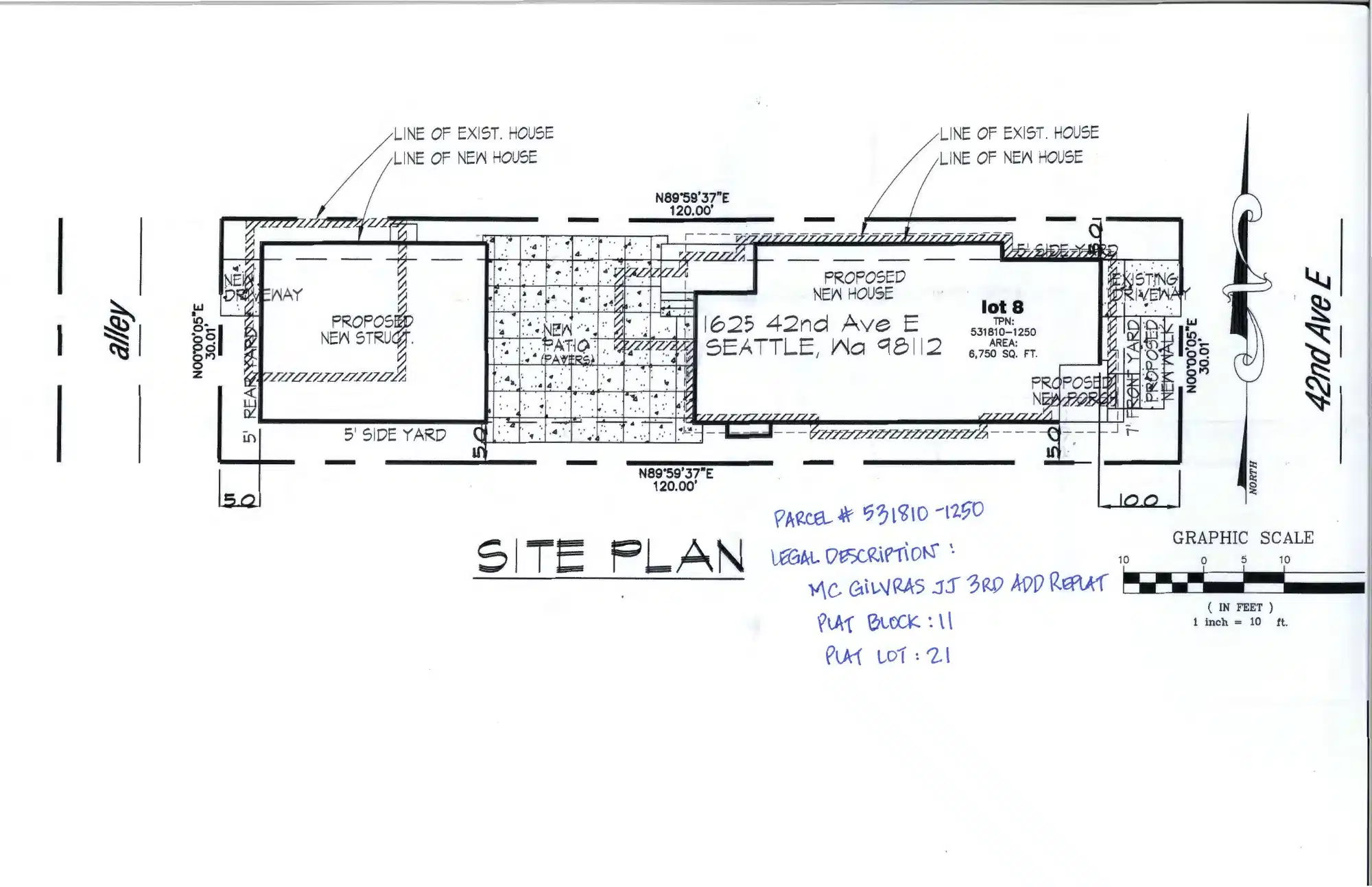 Site plan for 1625 42nd Ave E