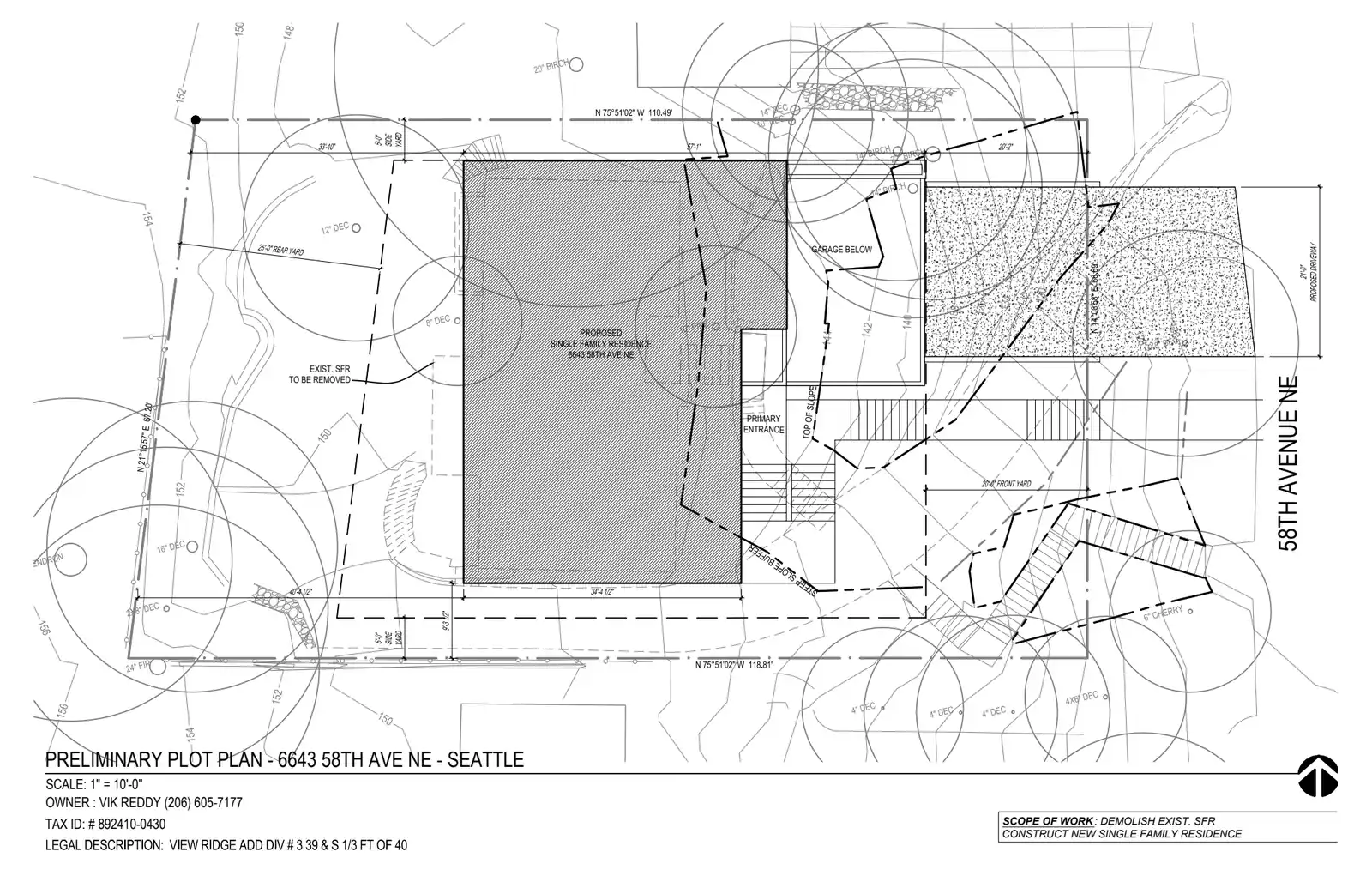 Site plan for 6643 58th Ave NE