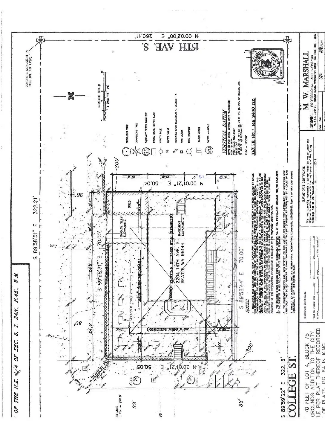 Site plan for 2204 14th Ave S