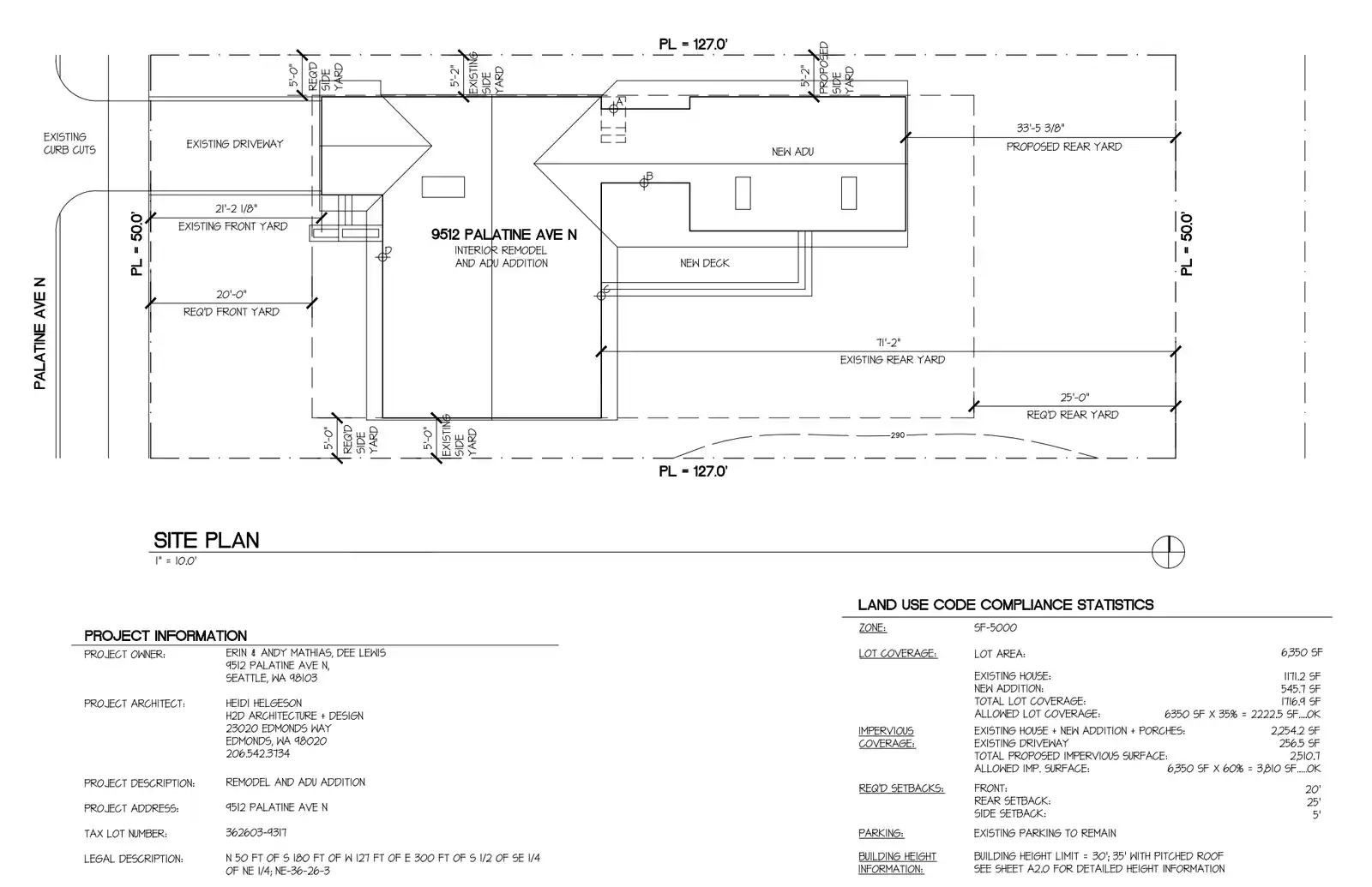 Site plan for 9512 Palatine Ave N