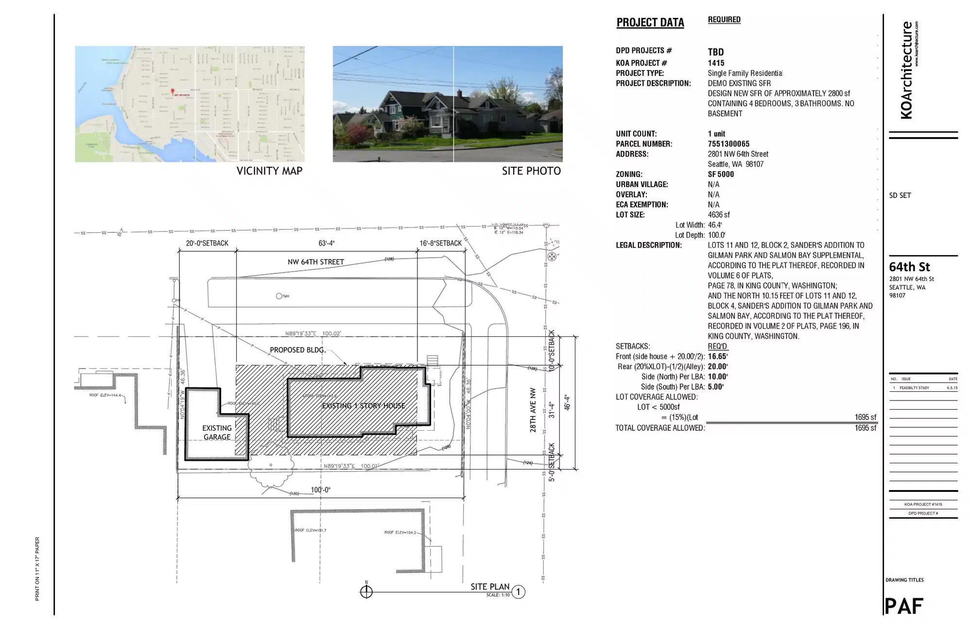 Site plan for 2801 NW 64th St