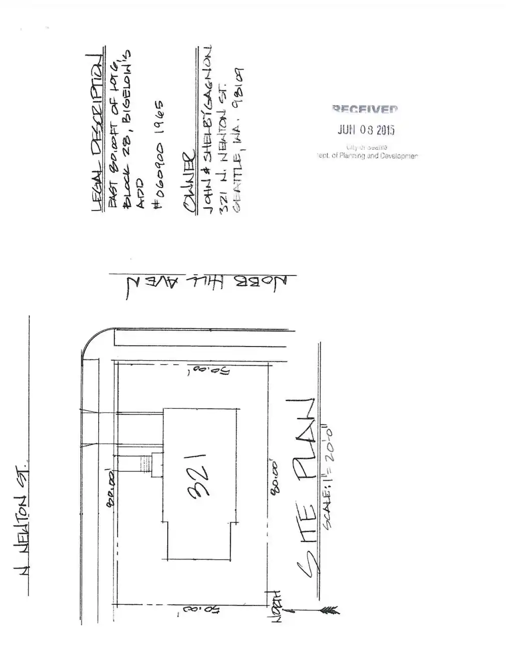 Site plan for 321 Newton St