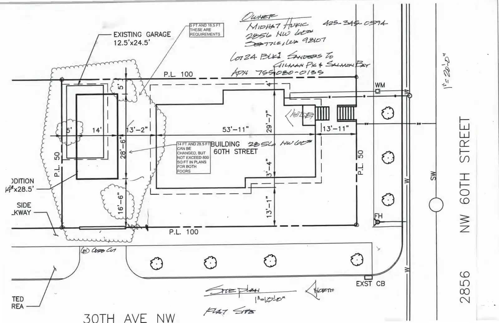 Site plan for 2856 NW 60th St