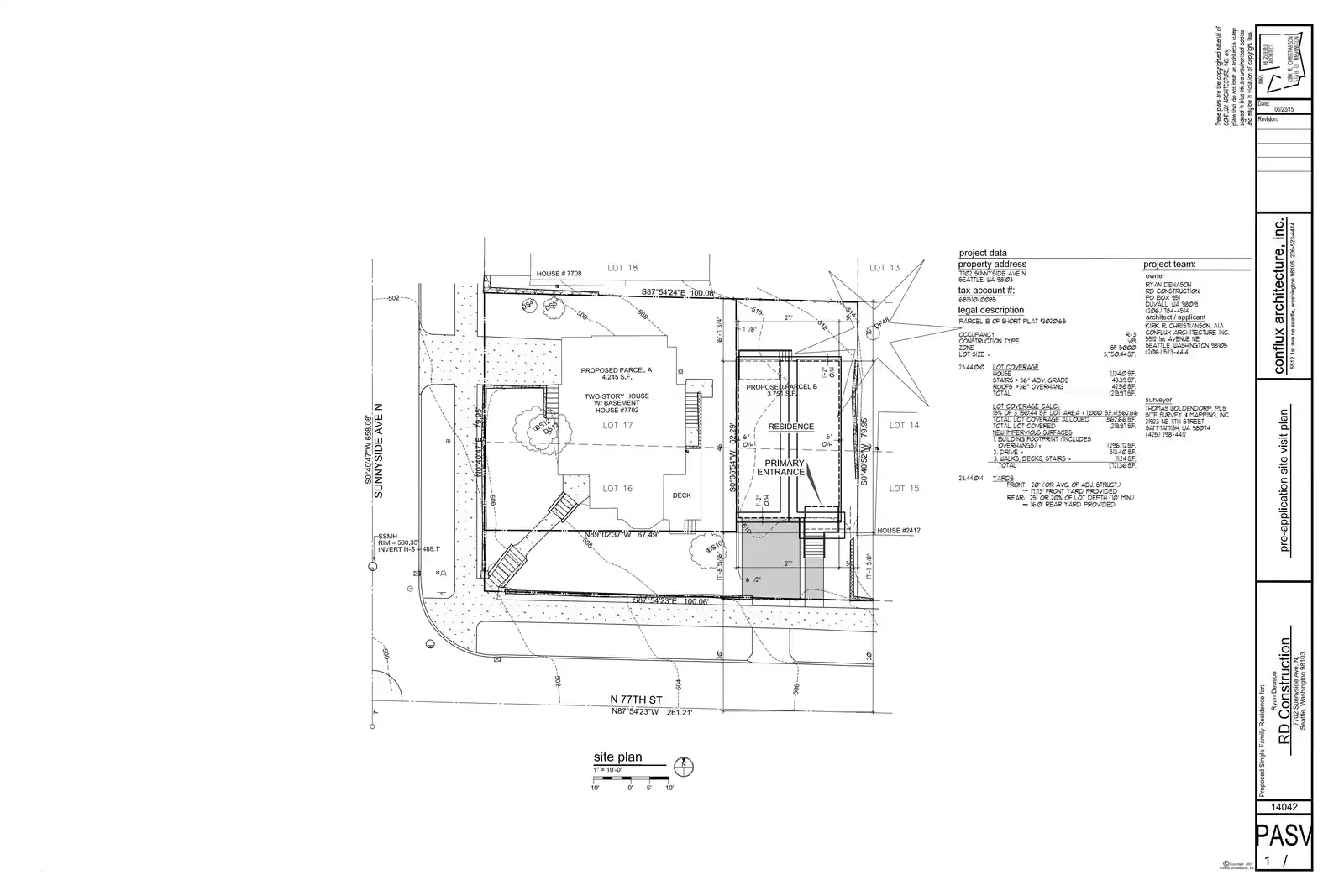 Site plan for 2406 N 77th St