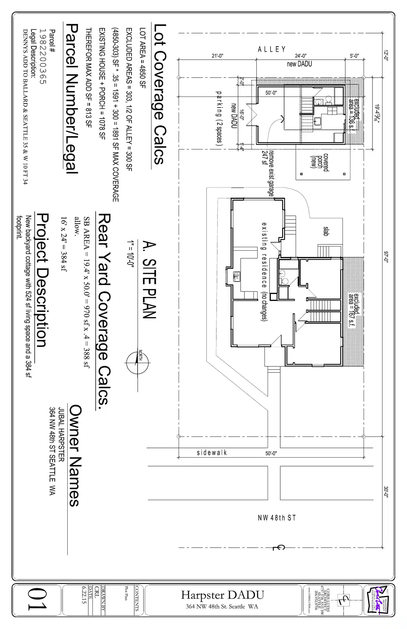 Site plan for 364 NW 48th St