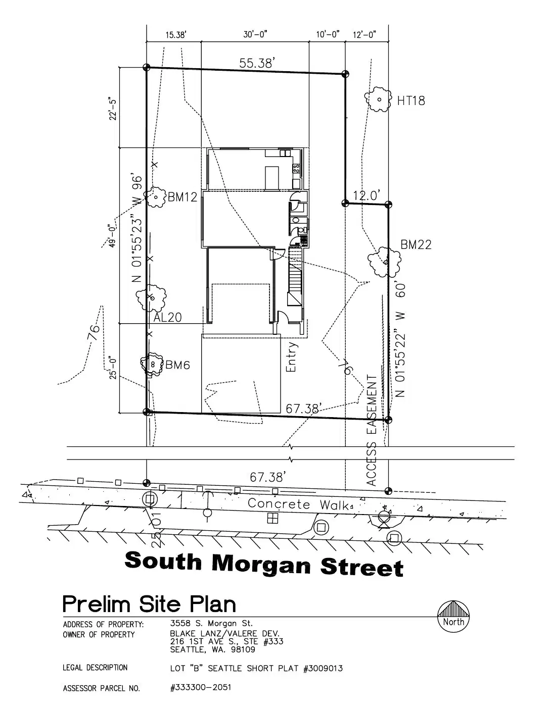 Site plan for 3558 S Morgan St