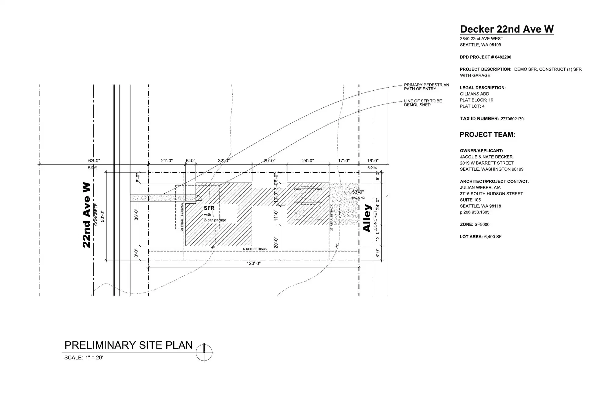 Site plan for 2840 22nd Ave W