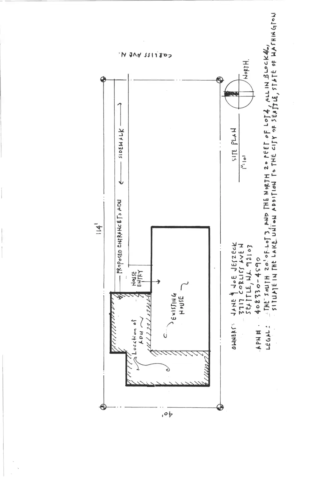 Site plan for 3717 Corliss Ave N