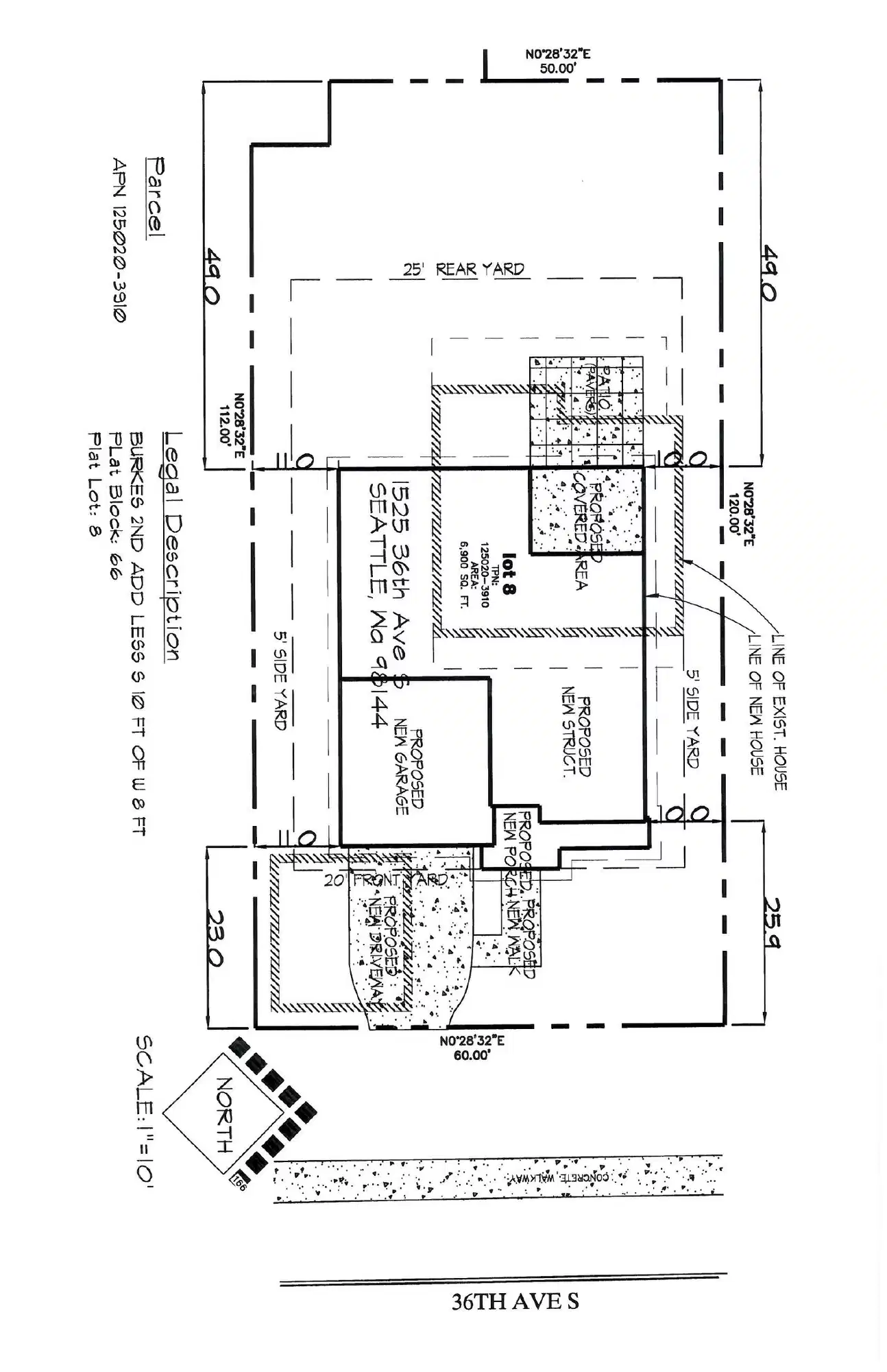 Site plan for 1525 36th Ave S