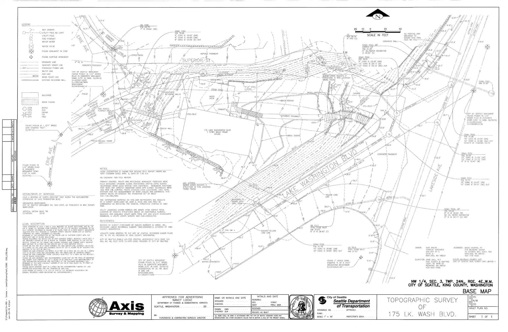 Site plan for 175 Lake Washington Blvd