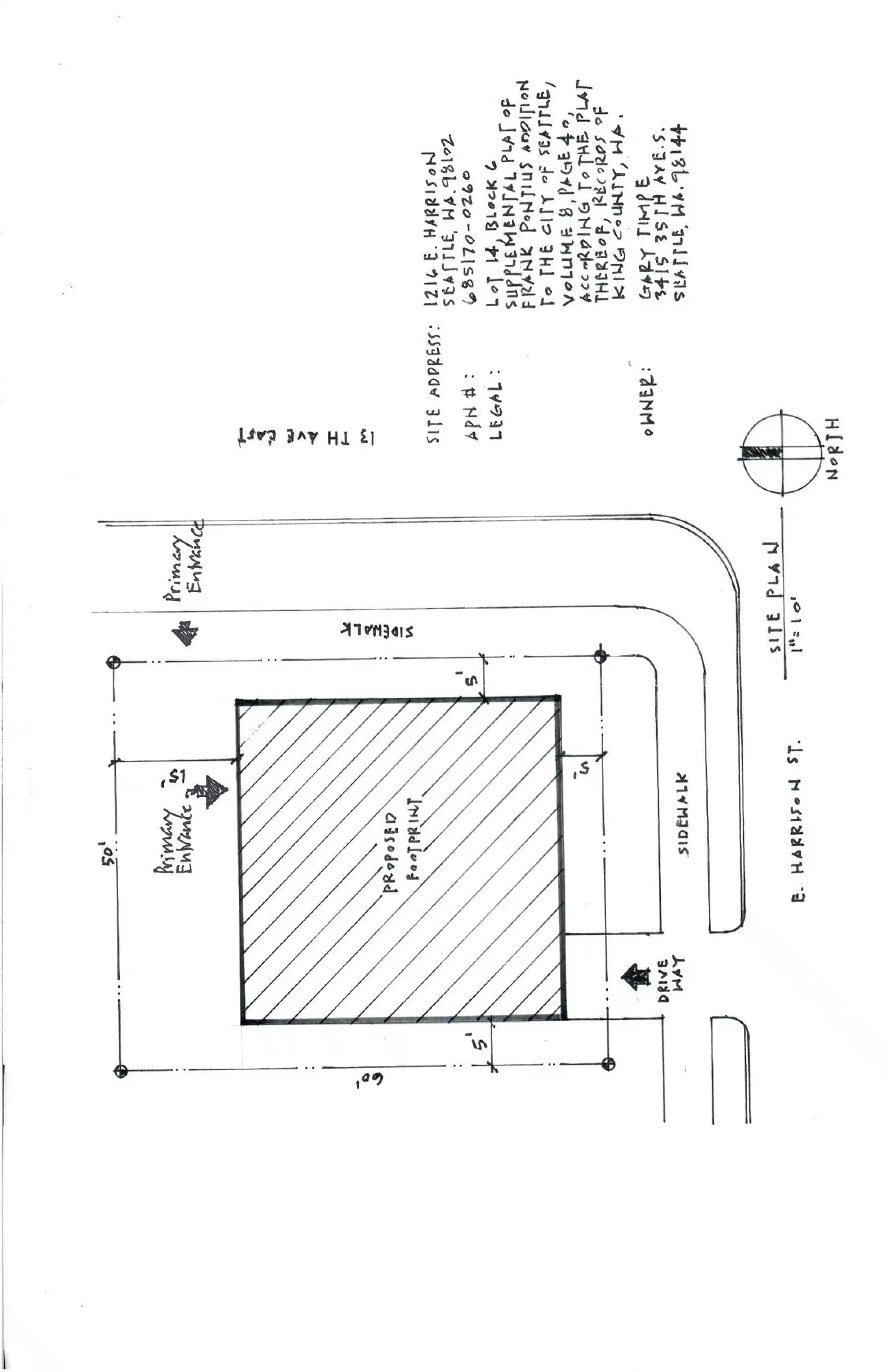 Site plan for 403 13th Ave E