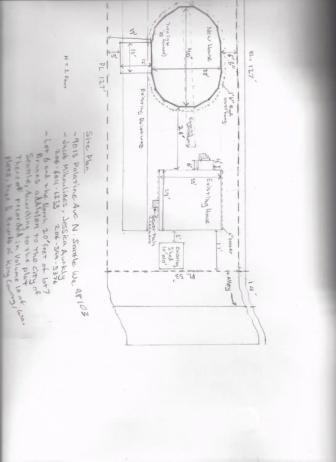Site plan for 9013 Palatine Ave N