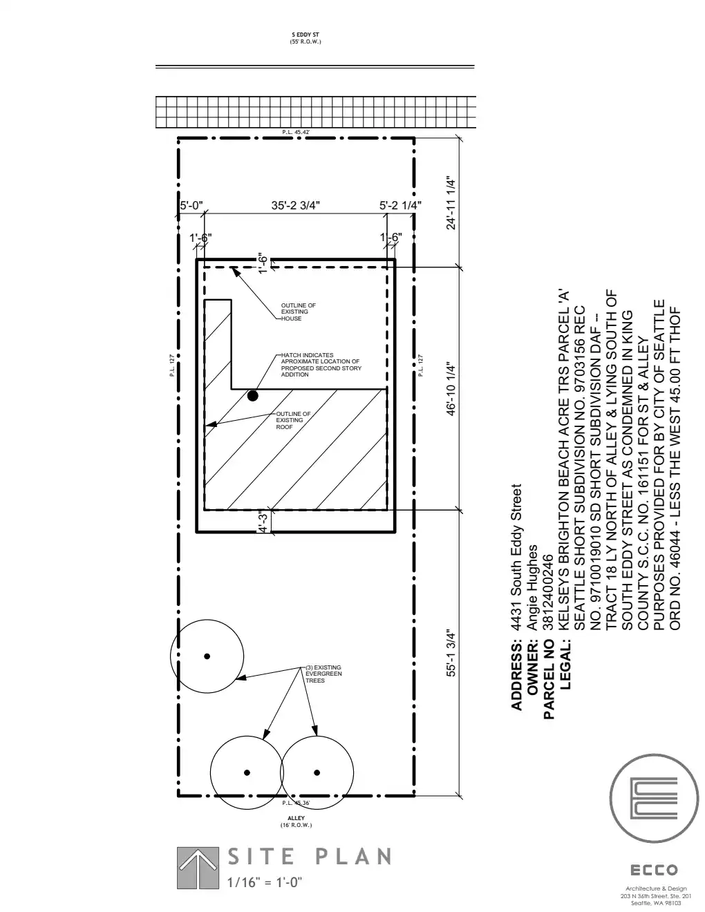 Site plan for 4431 S Eddy St