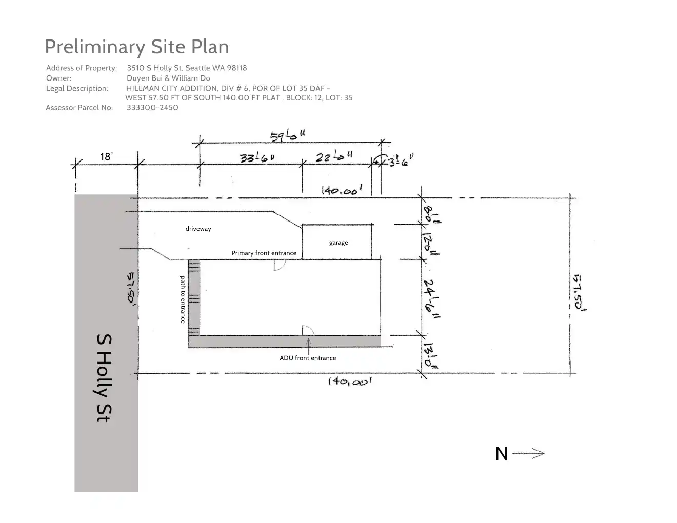 Site plan for 3510 S Holly St