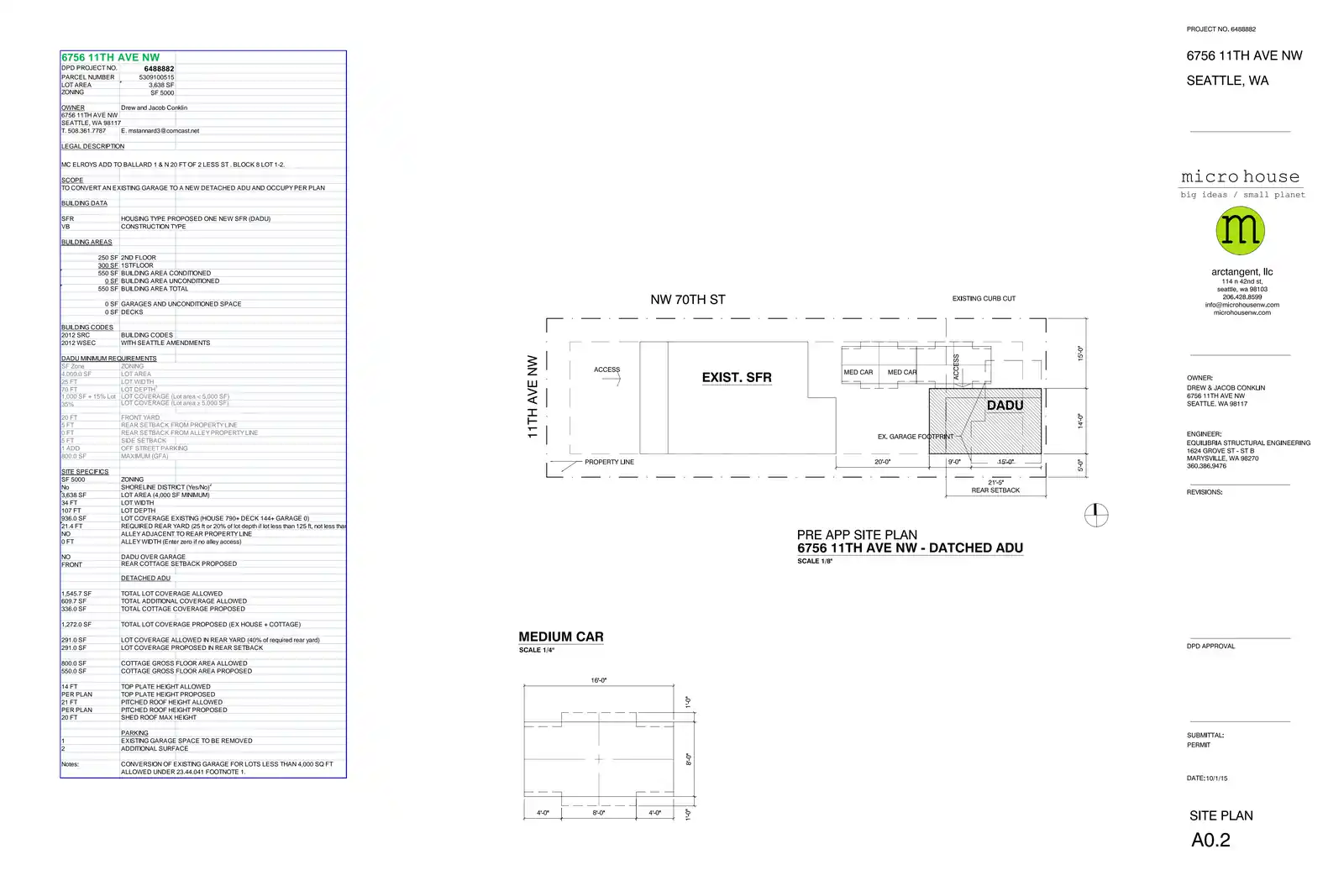 Site plan for 6756 11th Ave NW
