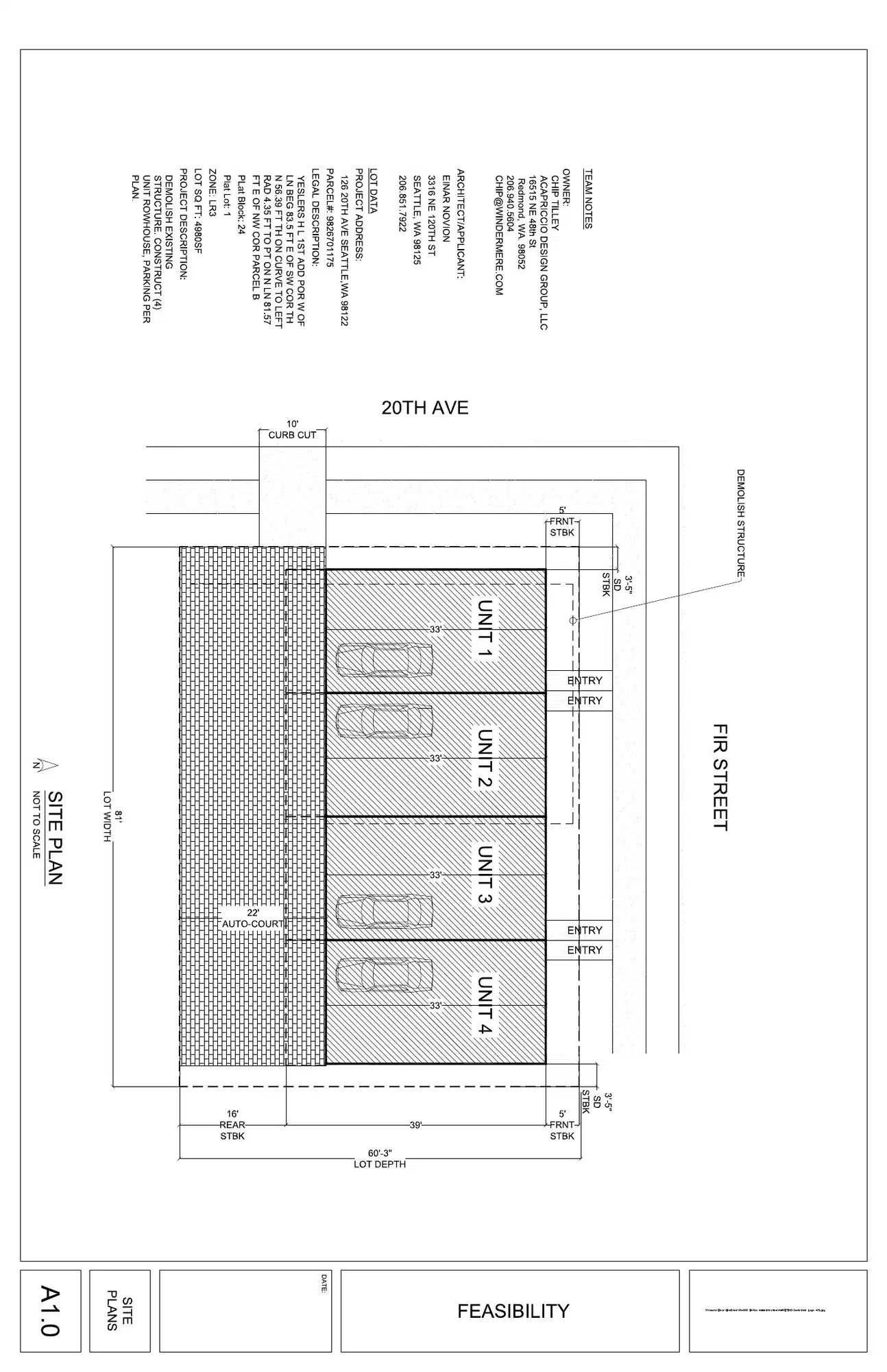 Site plan for 2001 E Fir St