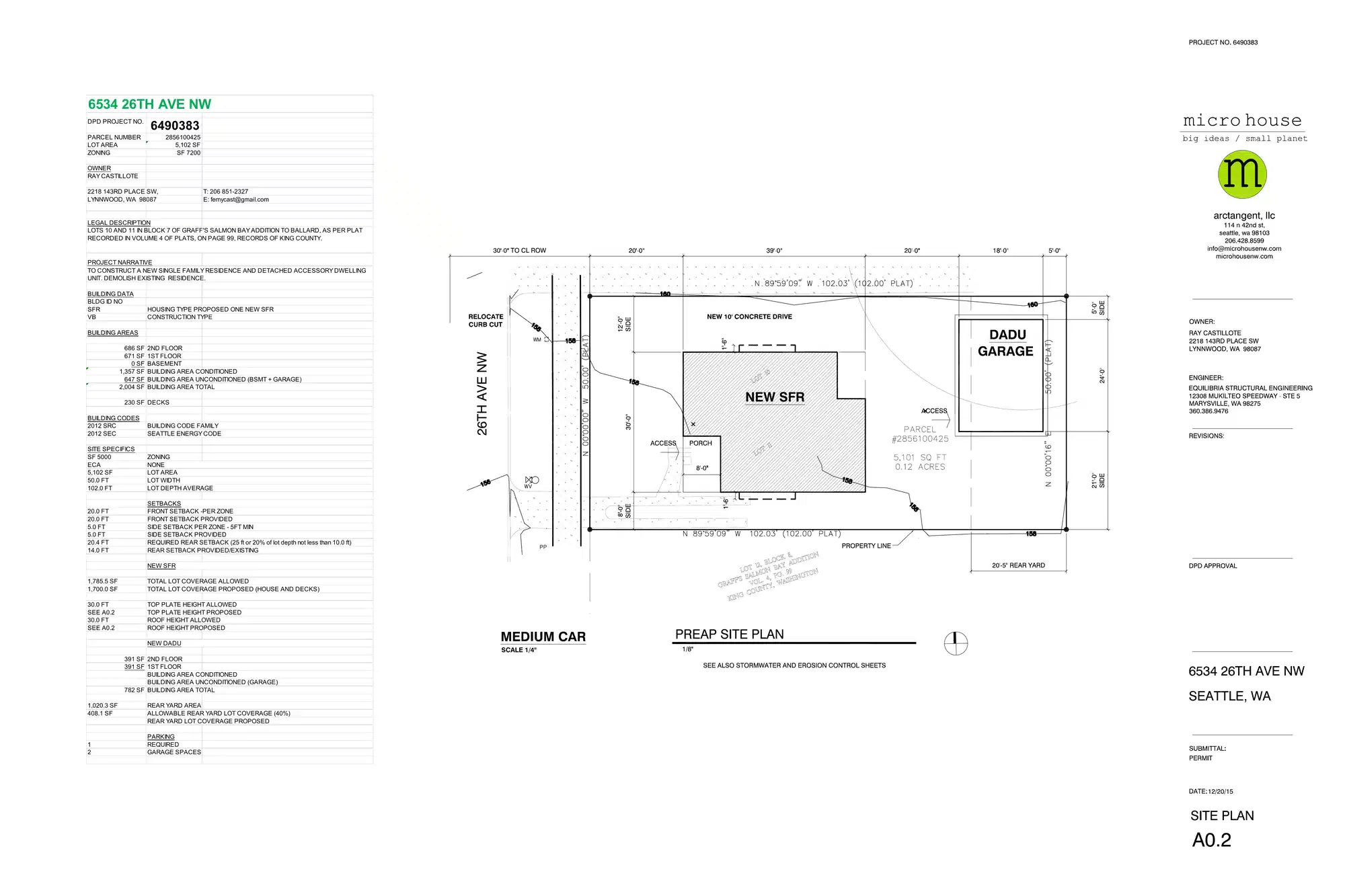 Site plan for 6534 26th Ave NW