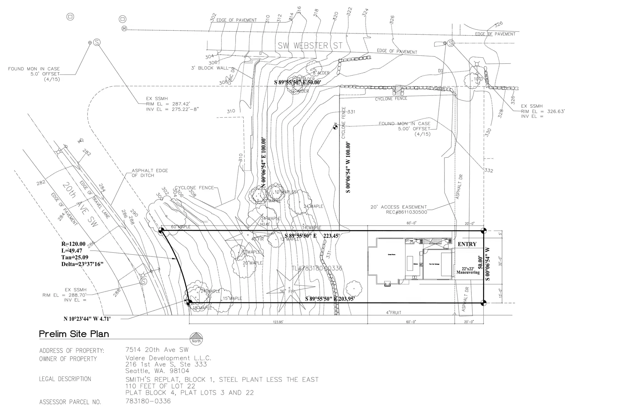 Site plan for 1913 SW Webster St