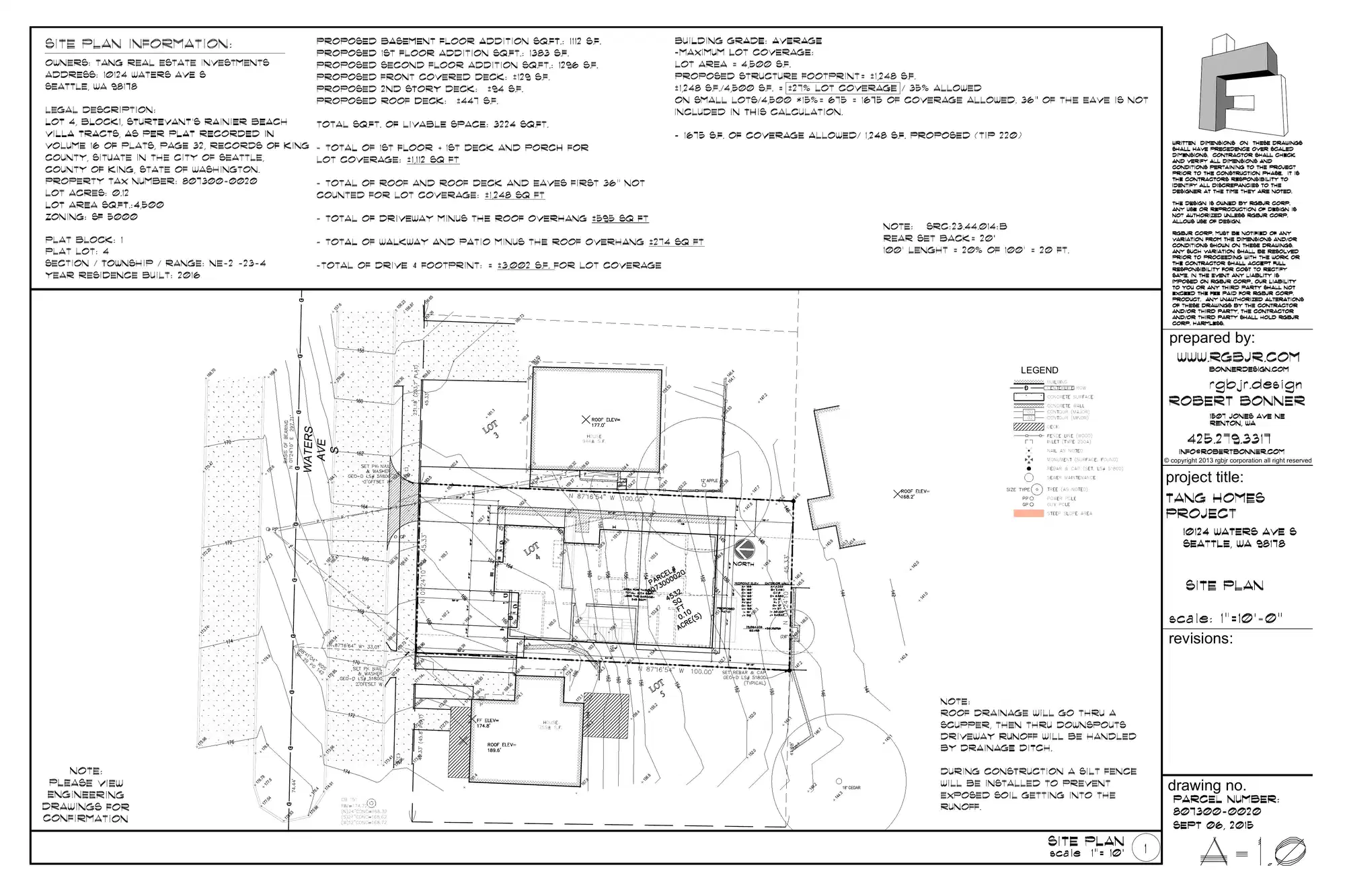 Site plan for 10124 Waters Ave S