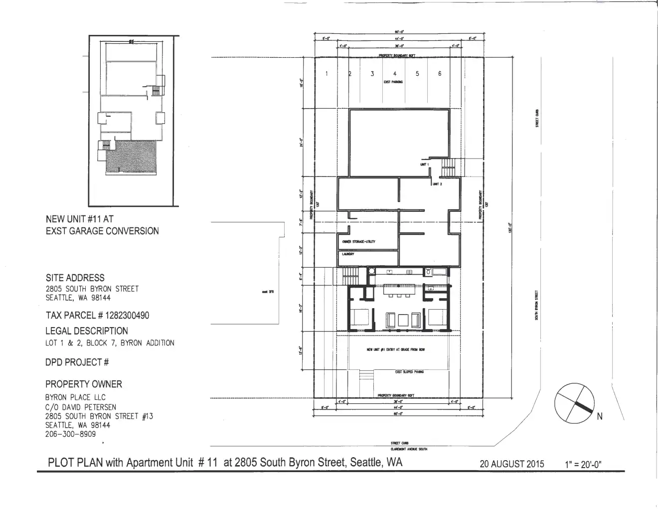 Site plan for 2805 S Byron St