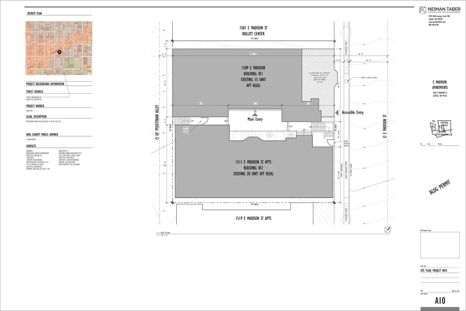 Site plan for 1509 E Madison St