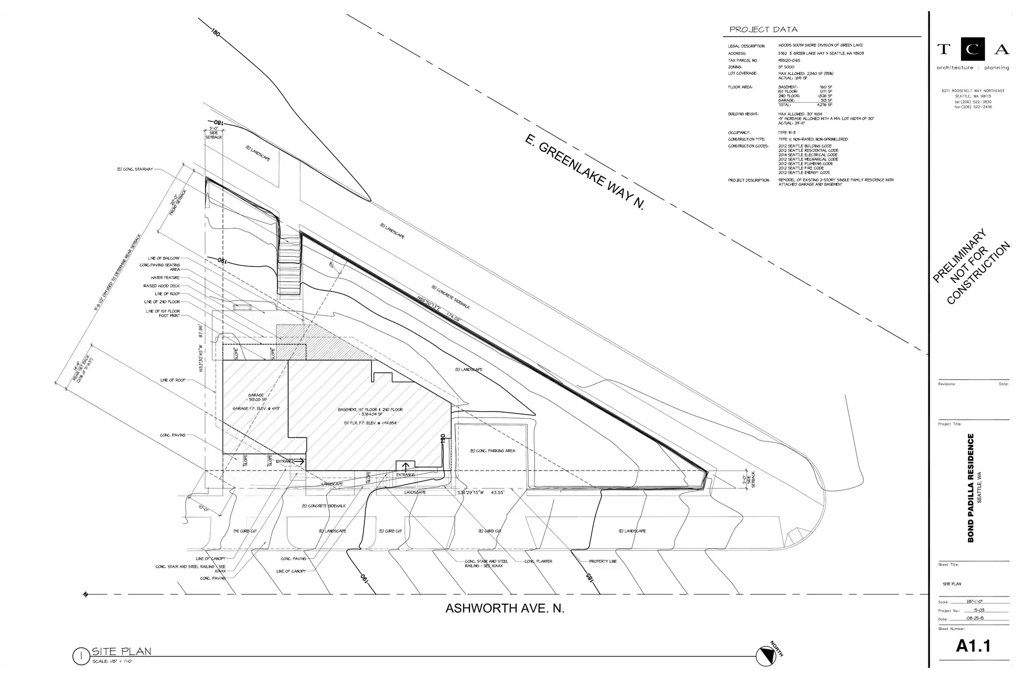 Site plan for 5762 East Green Lake Way N
