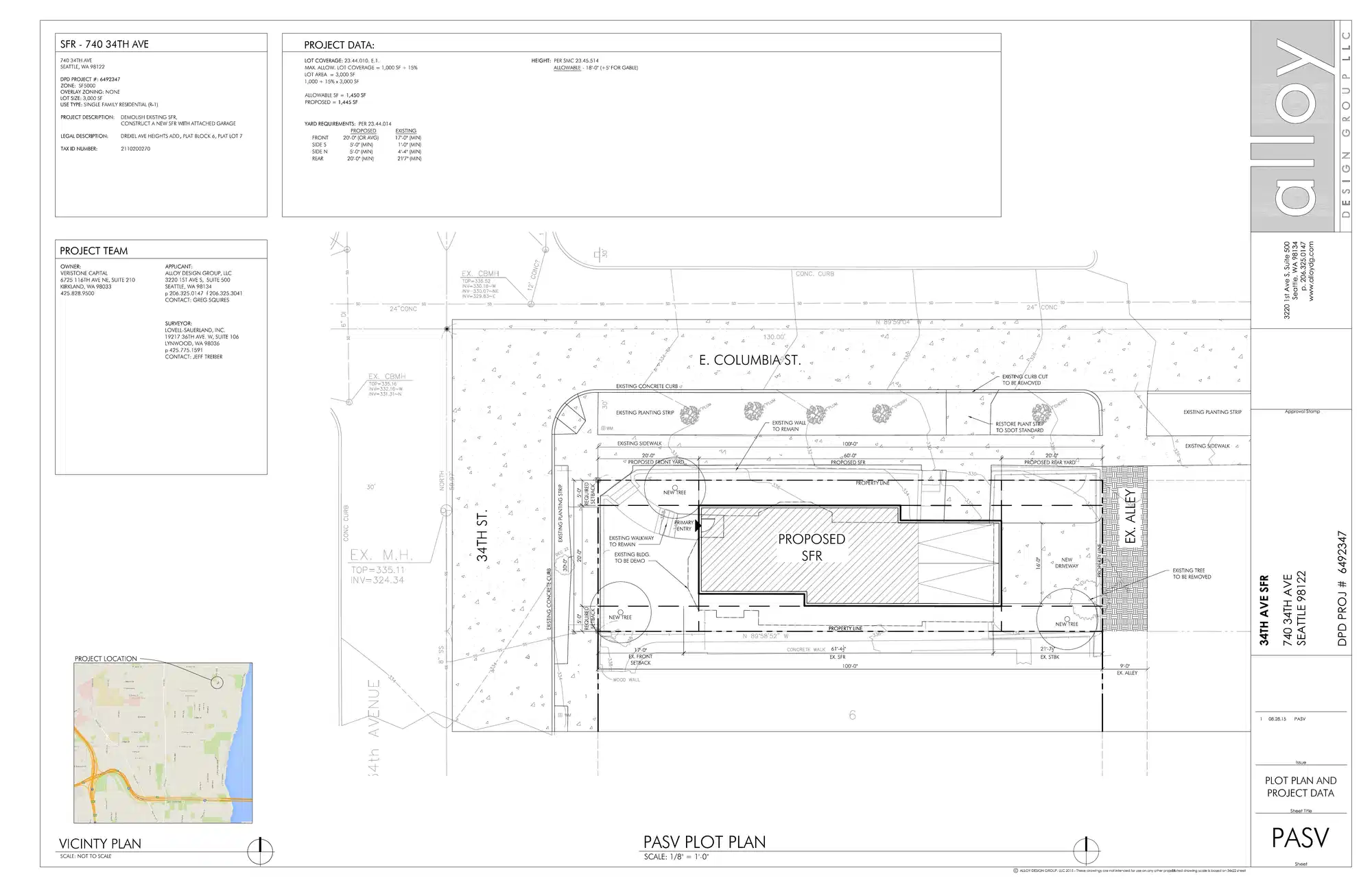 Site plan for 740 34th Ave