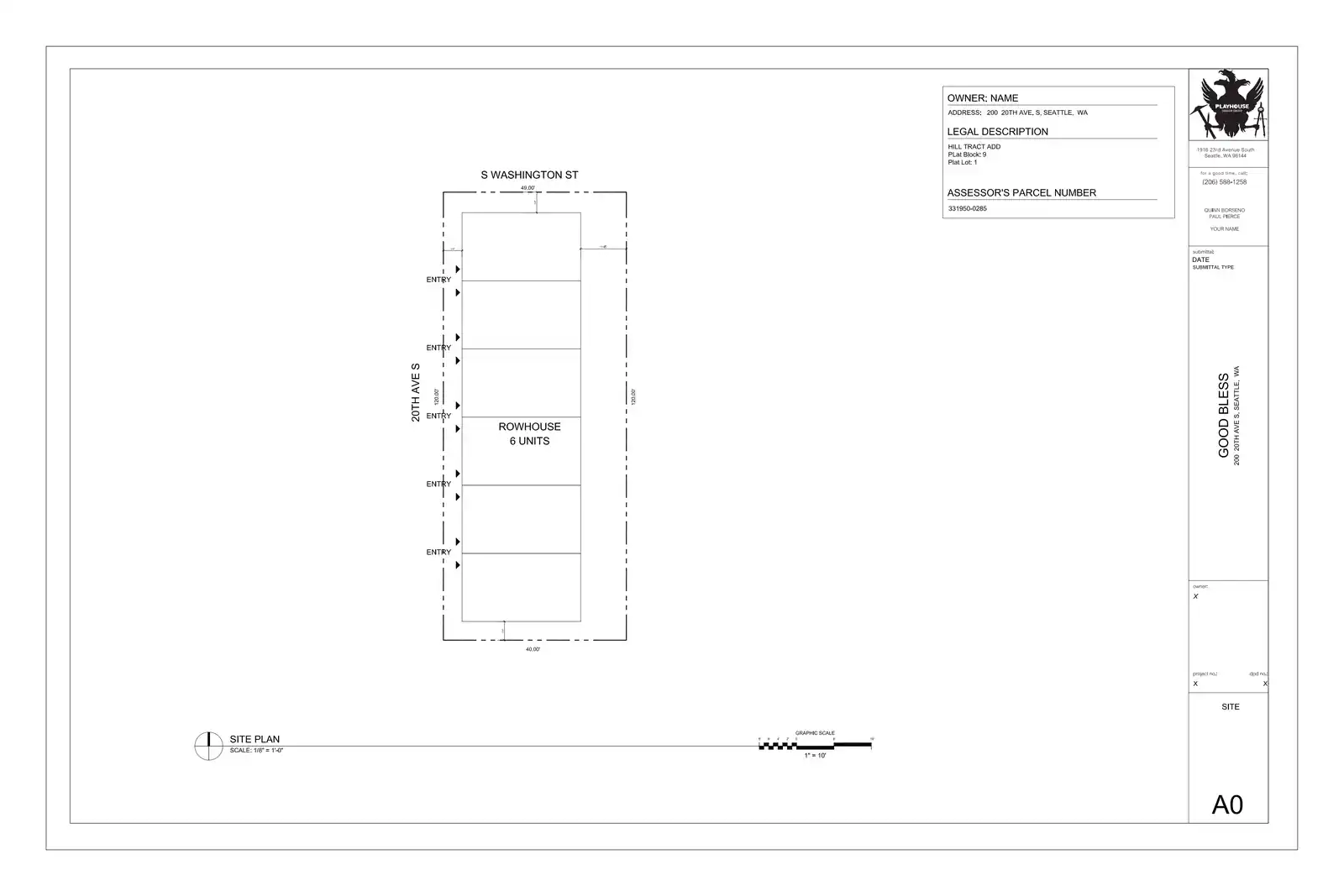 Site plan for 200 20th Ave S