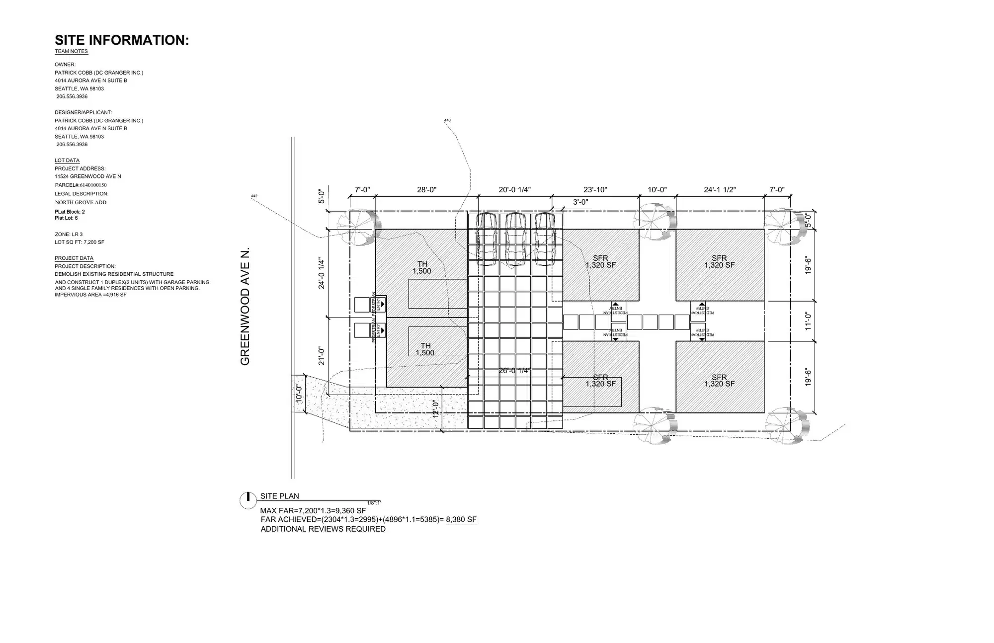 Site plan for 11530 Greenwood Ave N