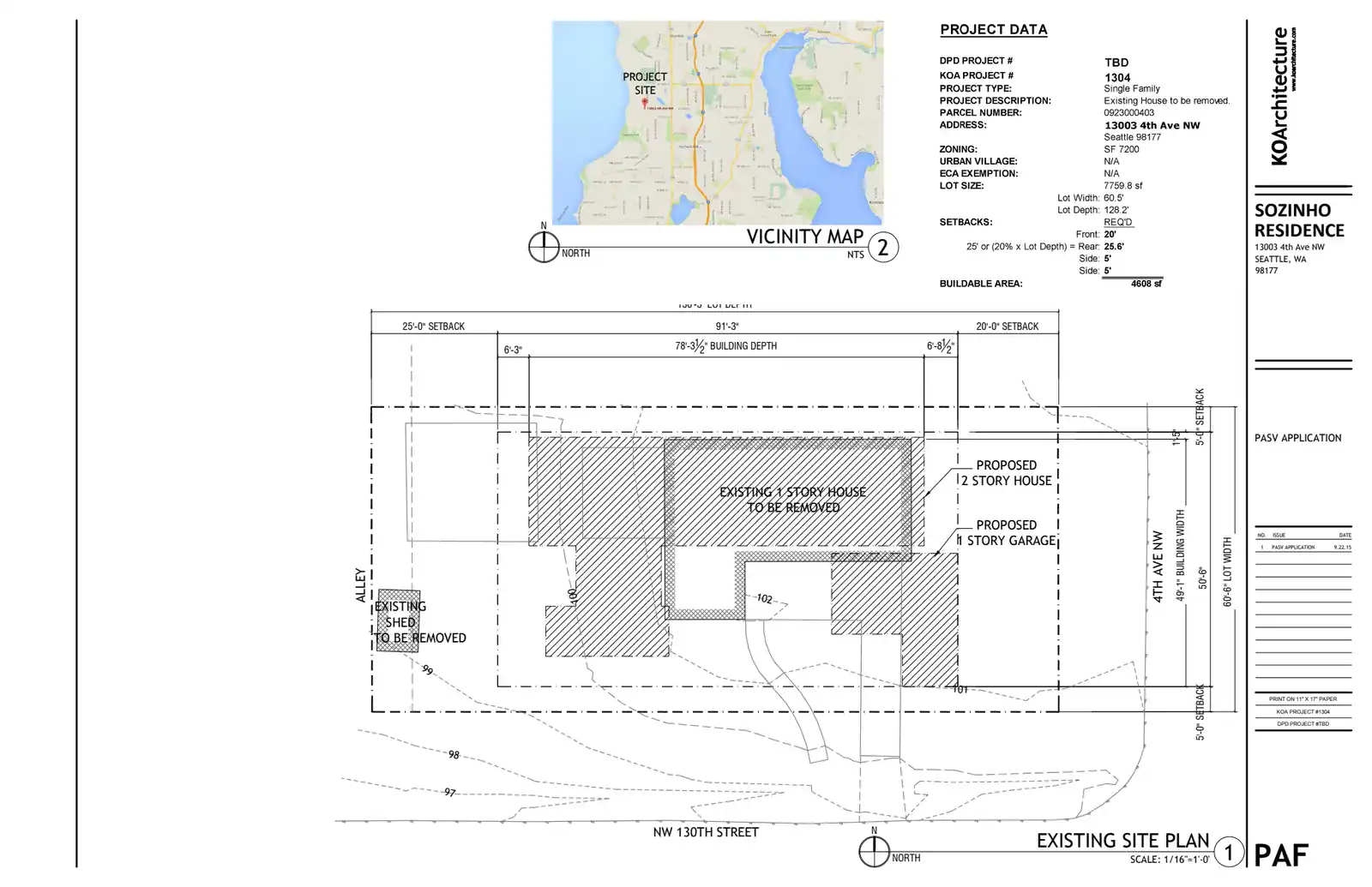 Site plan for 13003 4th Ave NW