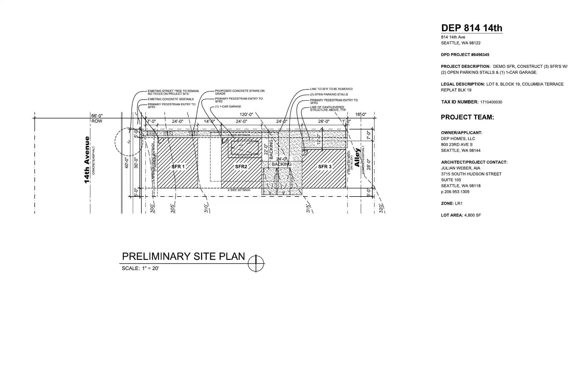 Site plan for 814 A 14th Ave