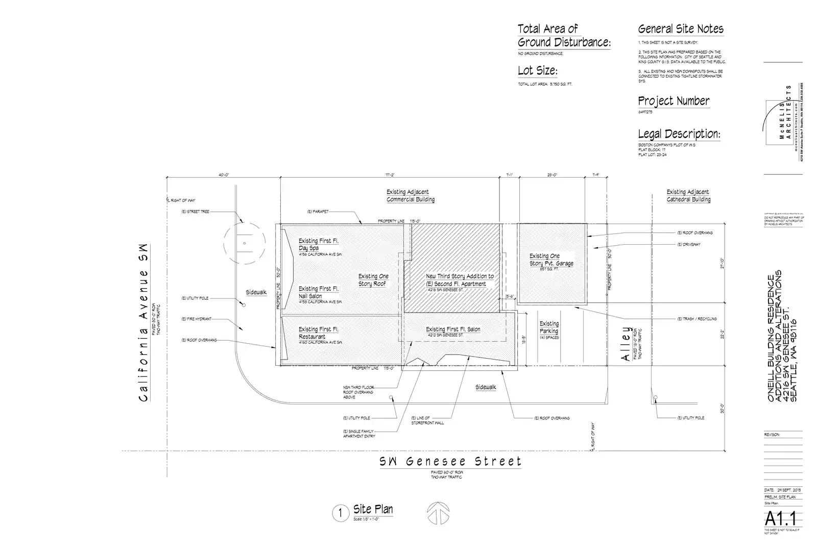 Site plan for 4216 SW Genesee St