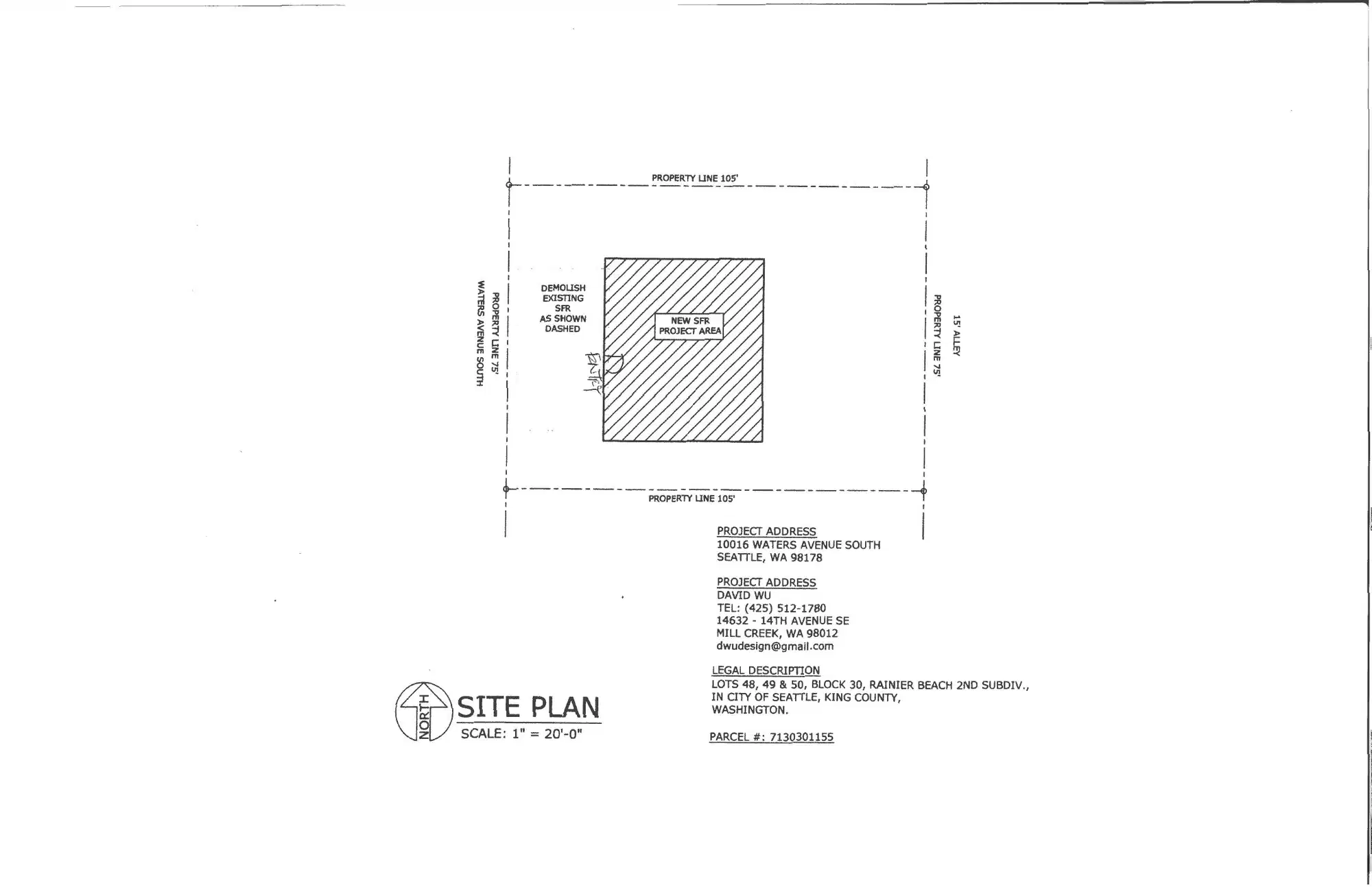 Site plan for 10016 Waters Ave S