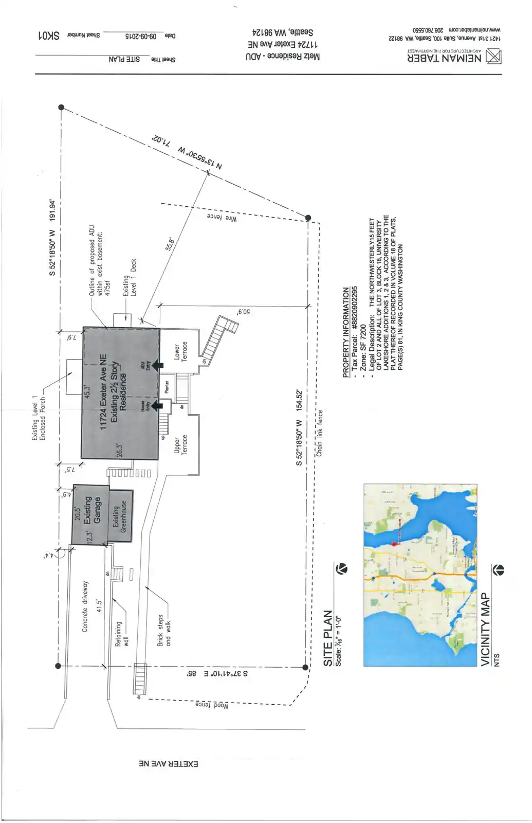 Site plan for 11724 Exeter Ave NE
