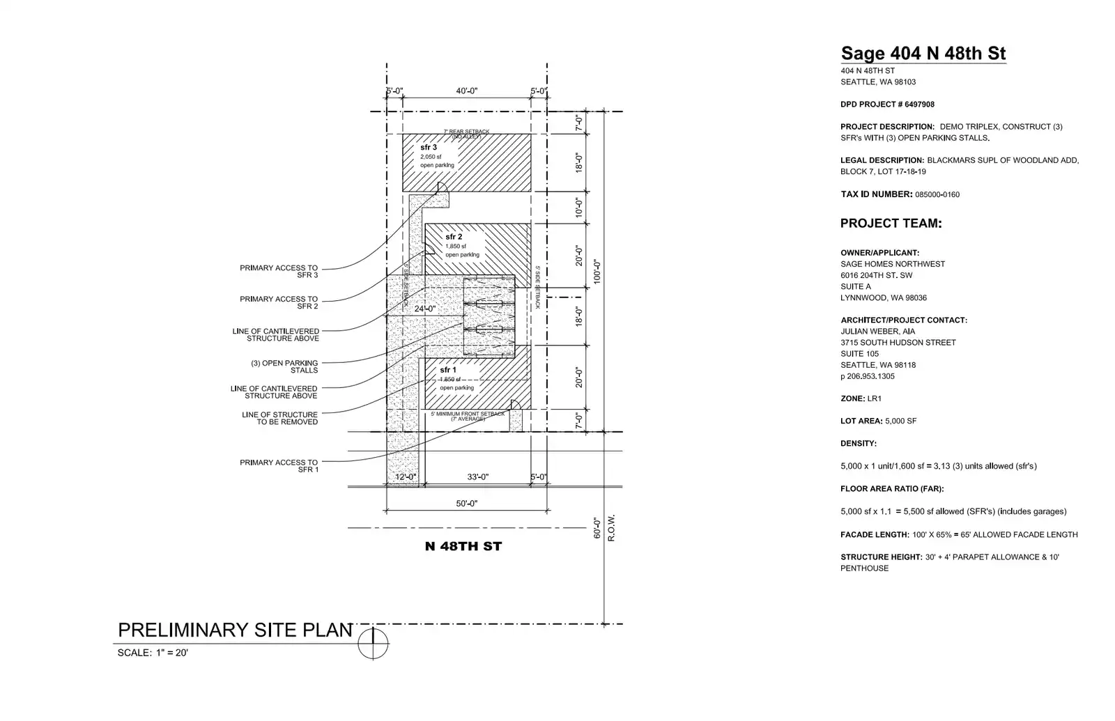 Site plan for 404 N 48th St