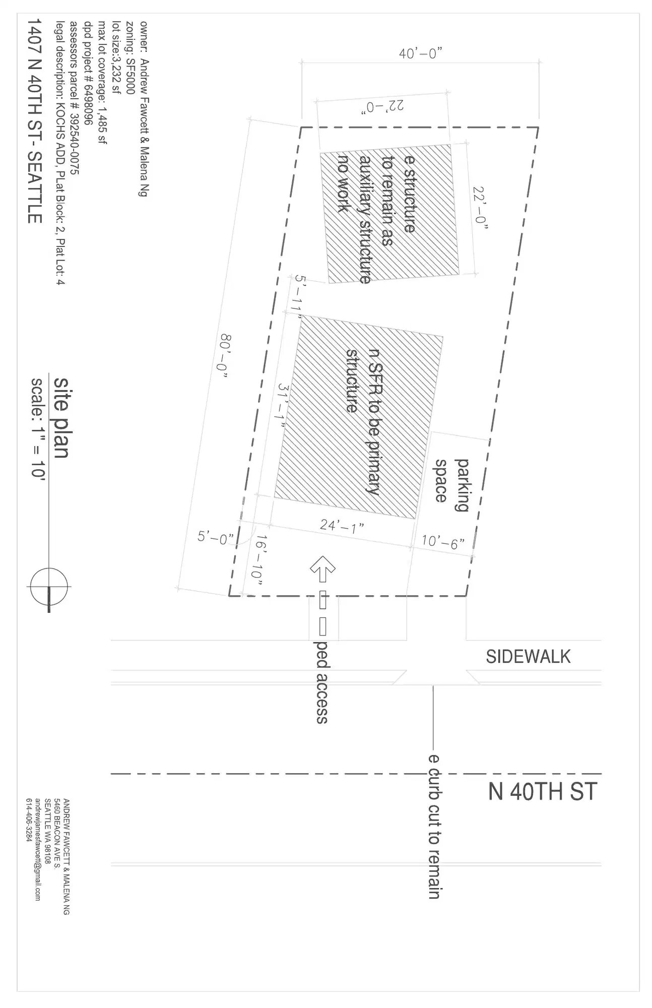 Site plan for 1407 N 40th St