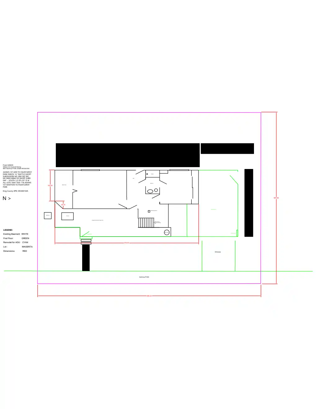 Site plan for 8261 Northrop Pl SW