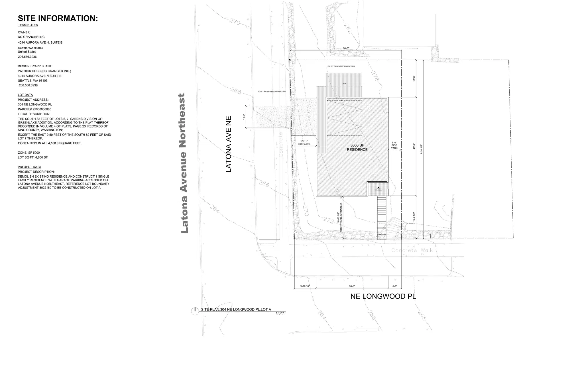 Site plan for 304 NE Longwood Pl