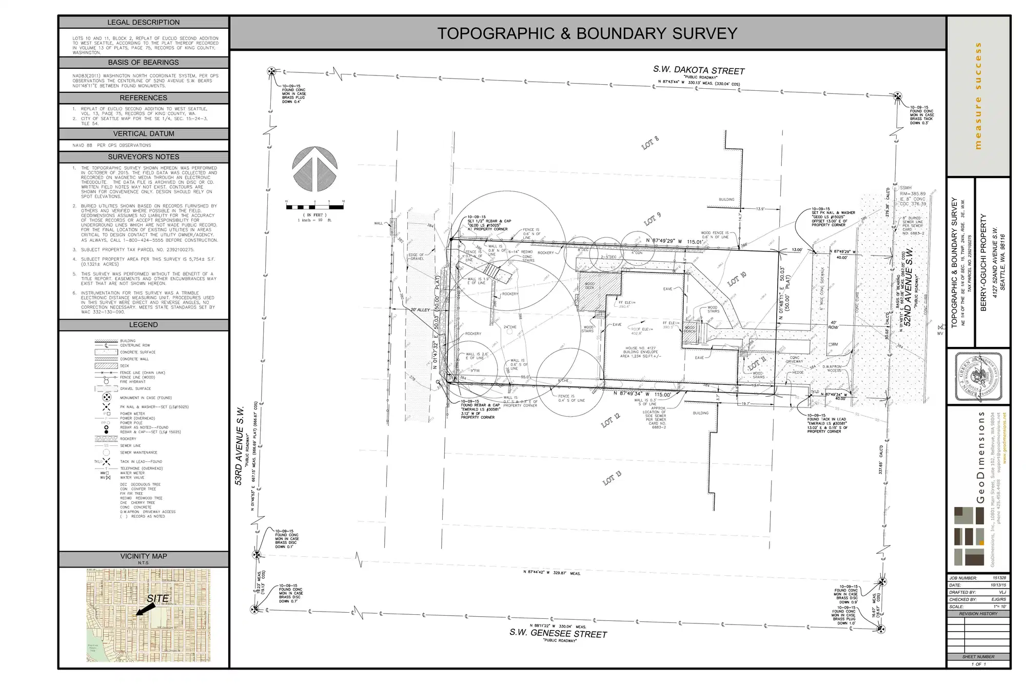 Site plan for 4127 52nd Ave SW