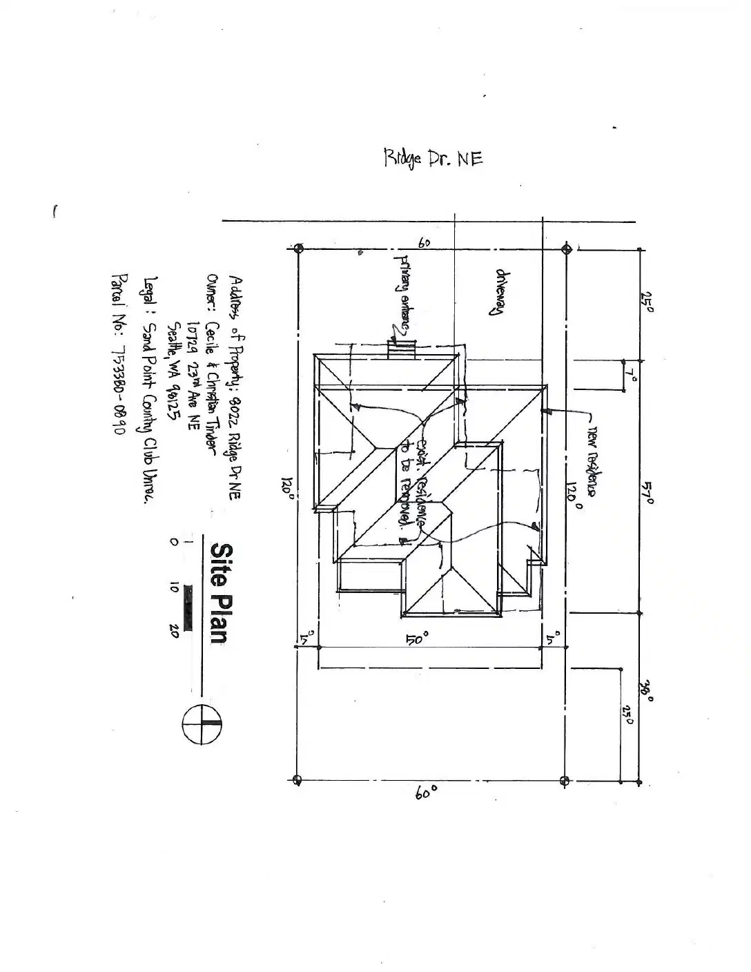 Site plan for 8022 Ridge Dr NE