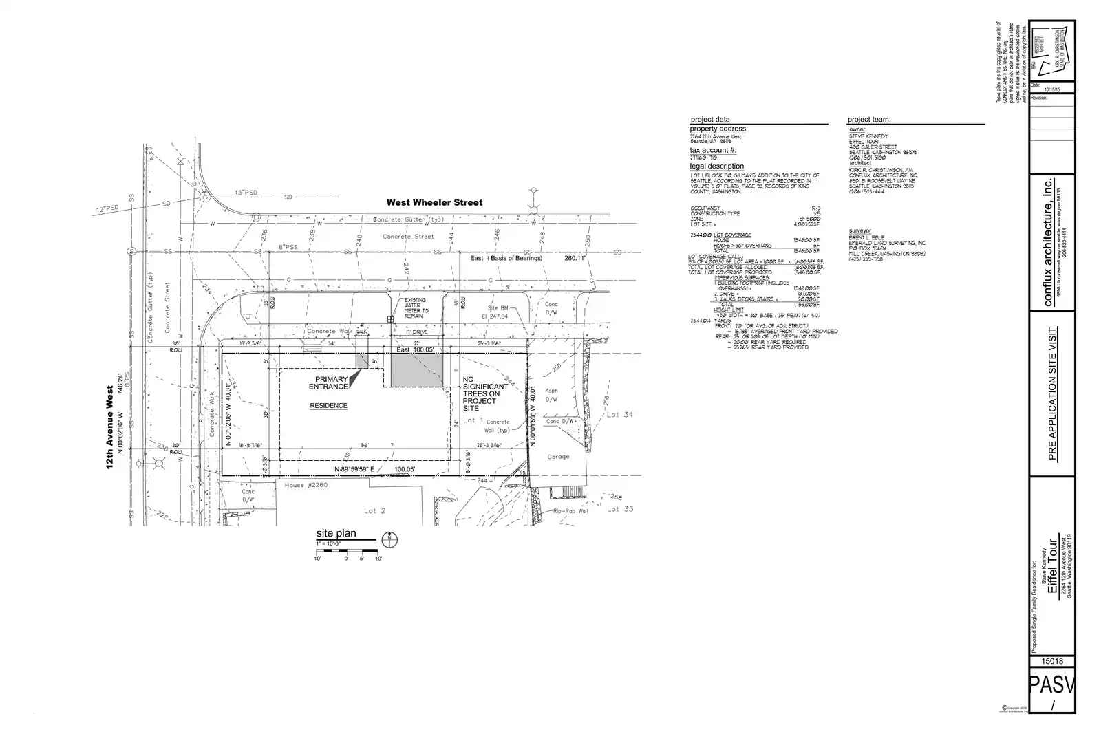 Site plan for 1121 W Wheeler St