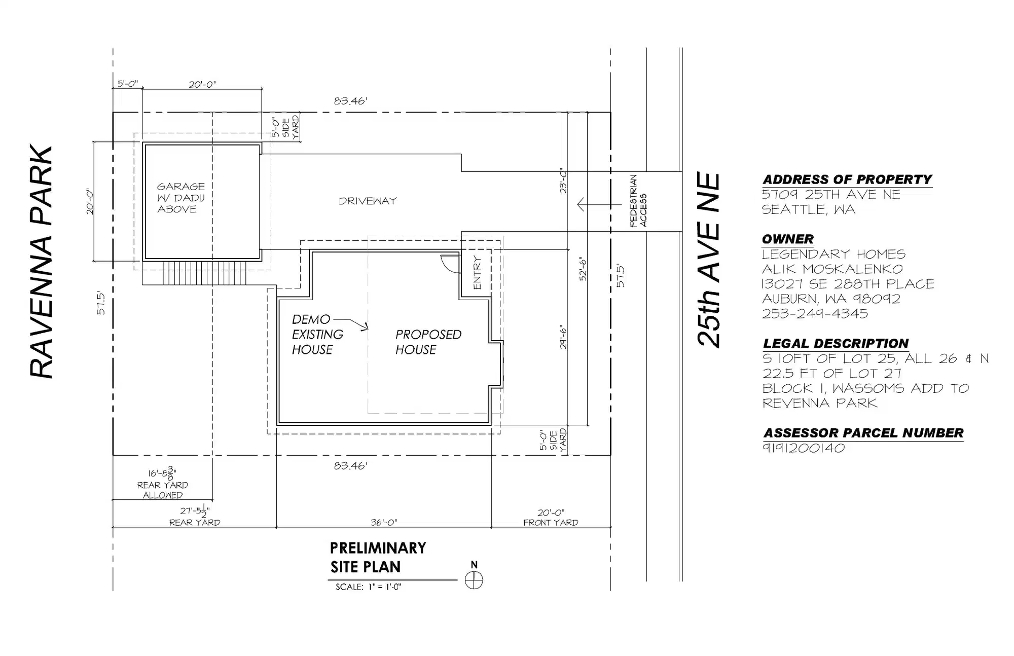 Site plan for 5709 25th Ave NE