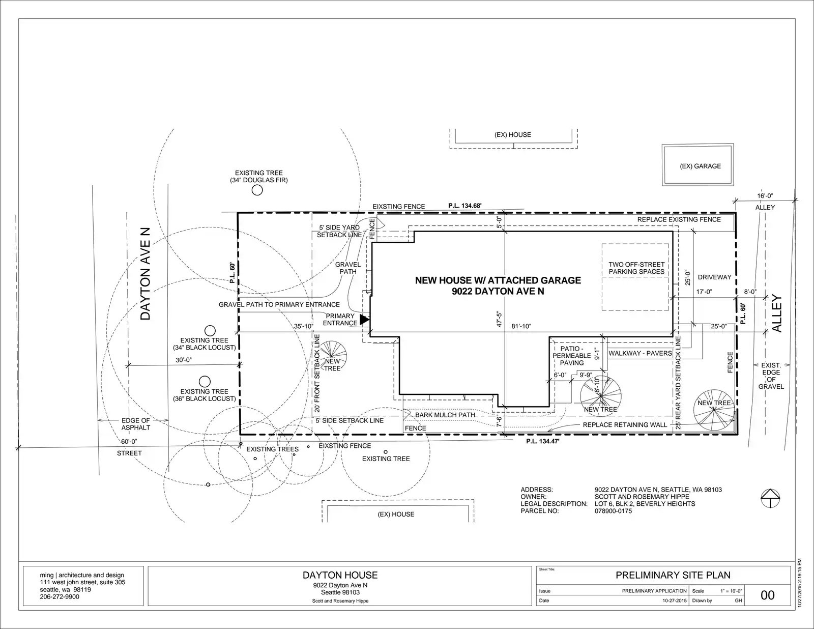 Site plan for 9022 Dayton Ave N