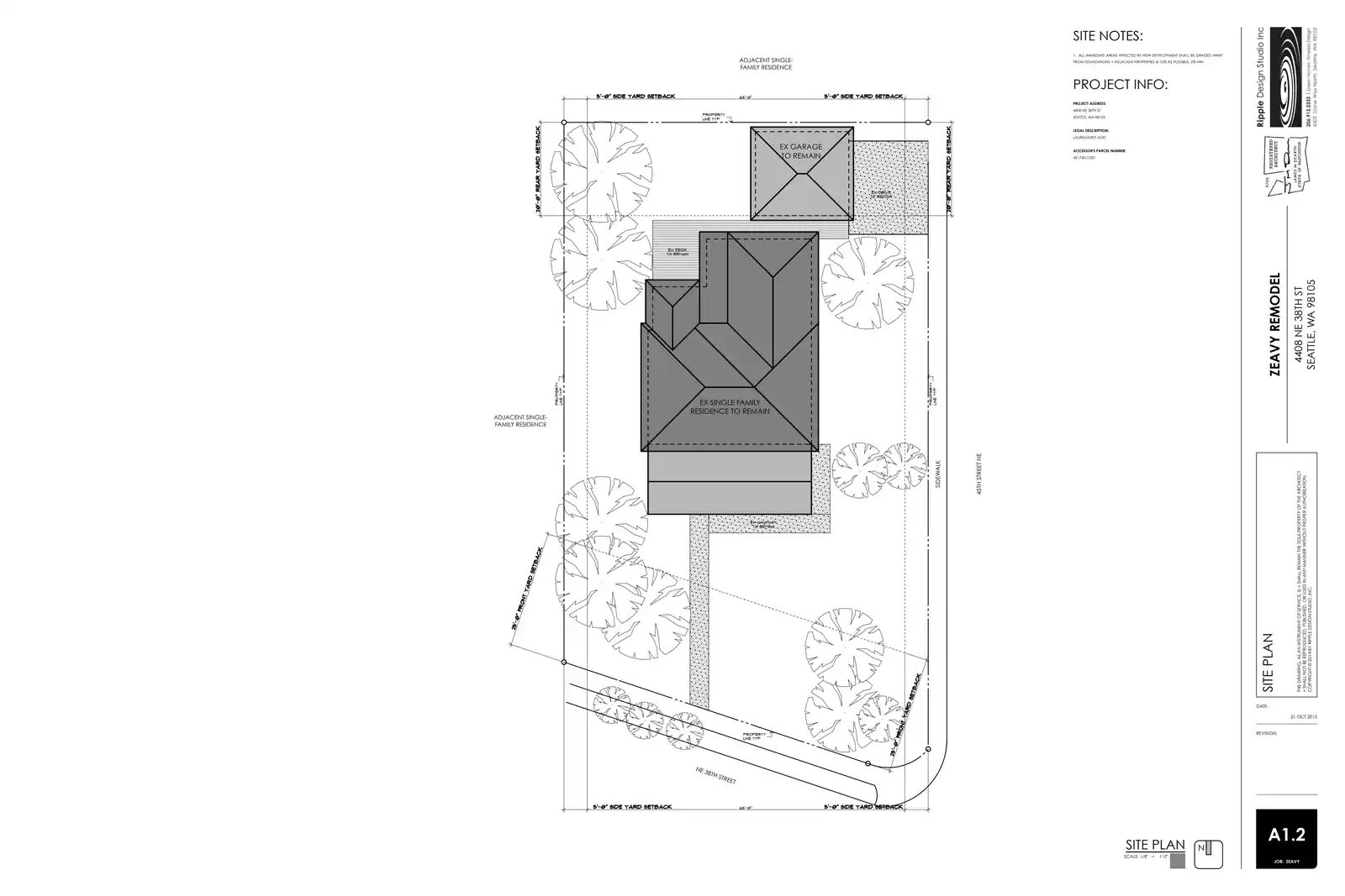 Site plan for 4408 NE 38th St