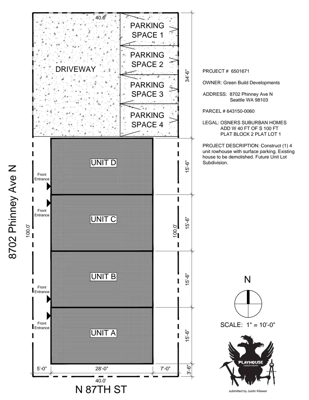 Site plan for 8702 Phinney Ave N