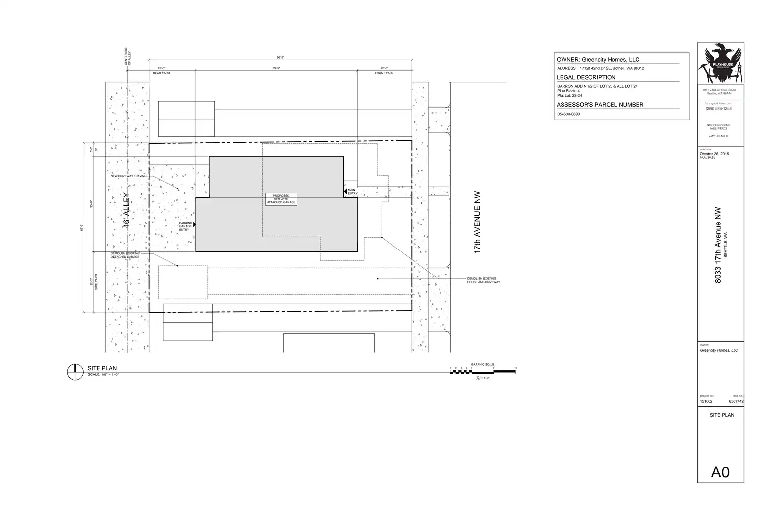 Site plan for 8033 17th Ave NW