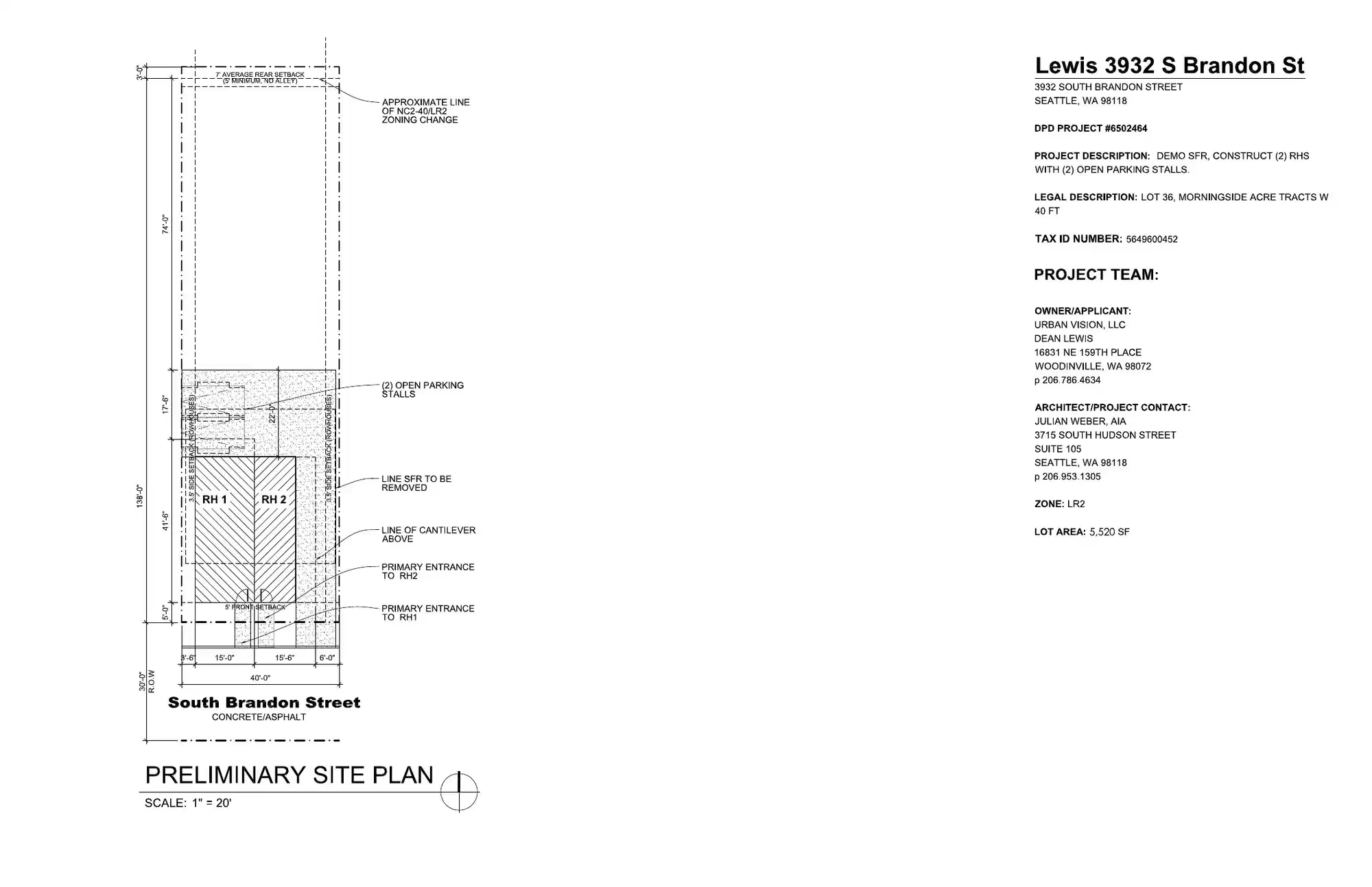 Site plan for 3930 S Brandon St