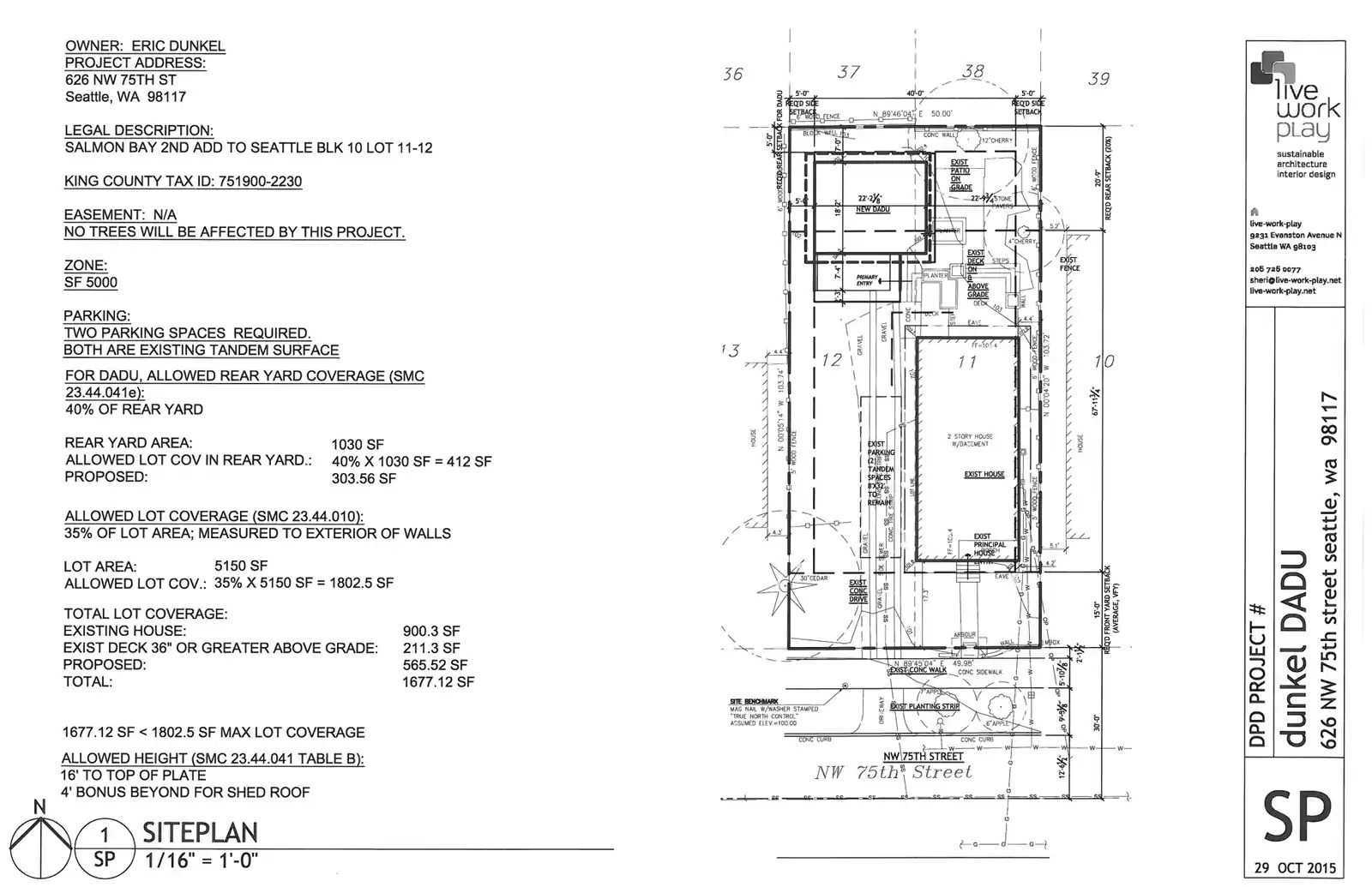 Site plan for 626 NW 75th St